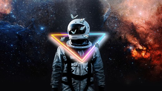 astronaut-neon-triangle-galaxy-wallpaper-1920×1080