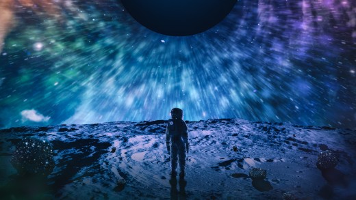 astronaut-under-space-eclipse-wallpaper-3840×2160