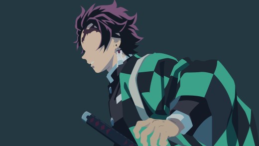 minimal-anime-swordsman-teal-3840×2160-wallpaper