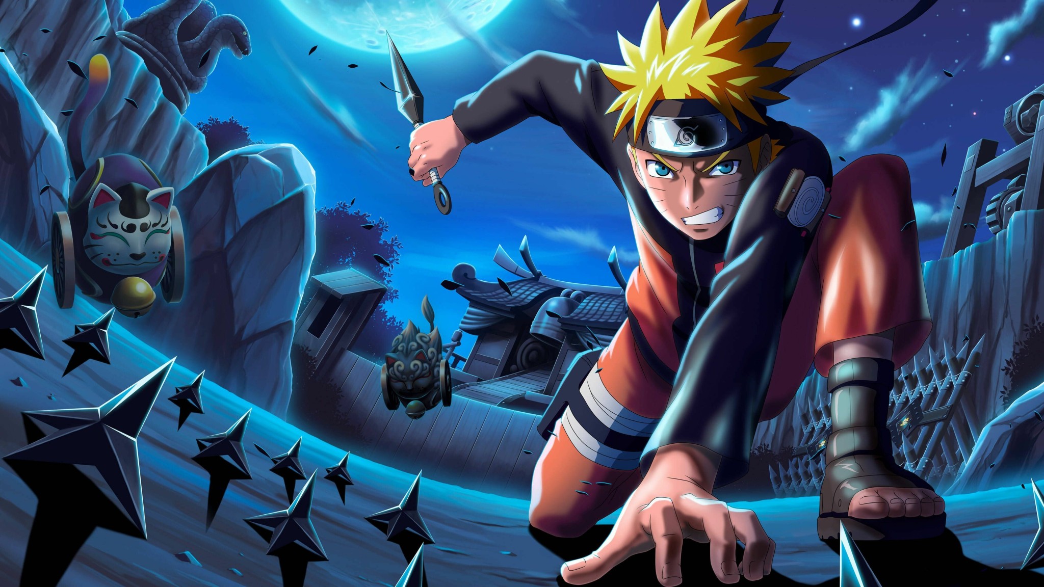 Naruto Moonlit Ninja Action Wallpaper