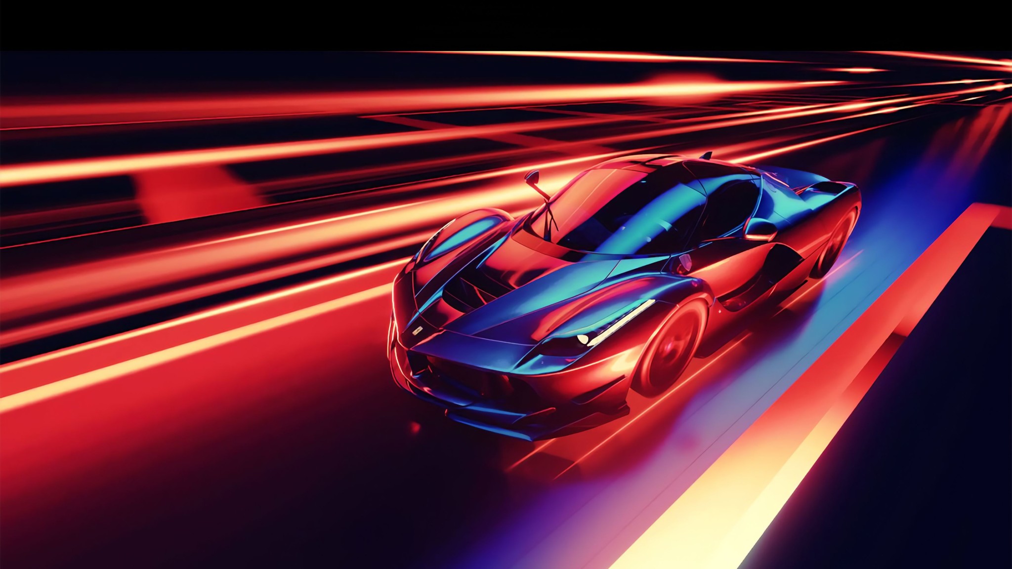 Neon Speed Car Art Wallpaper
