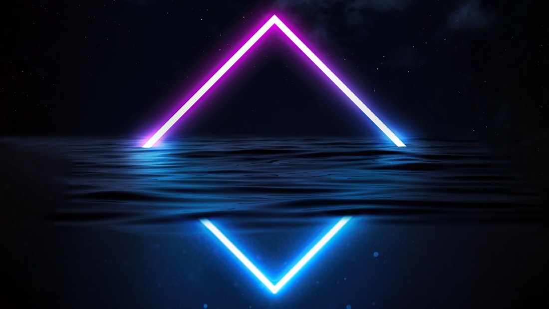 neon-triangle-reflection-wallpaper-3840×2160
