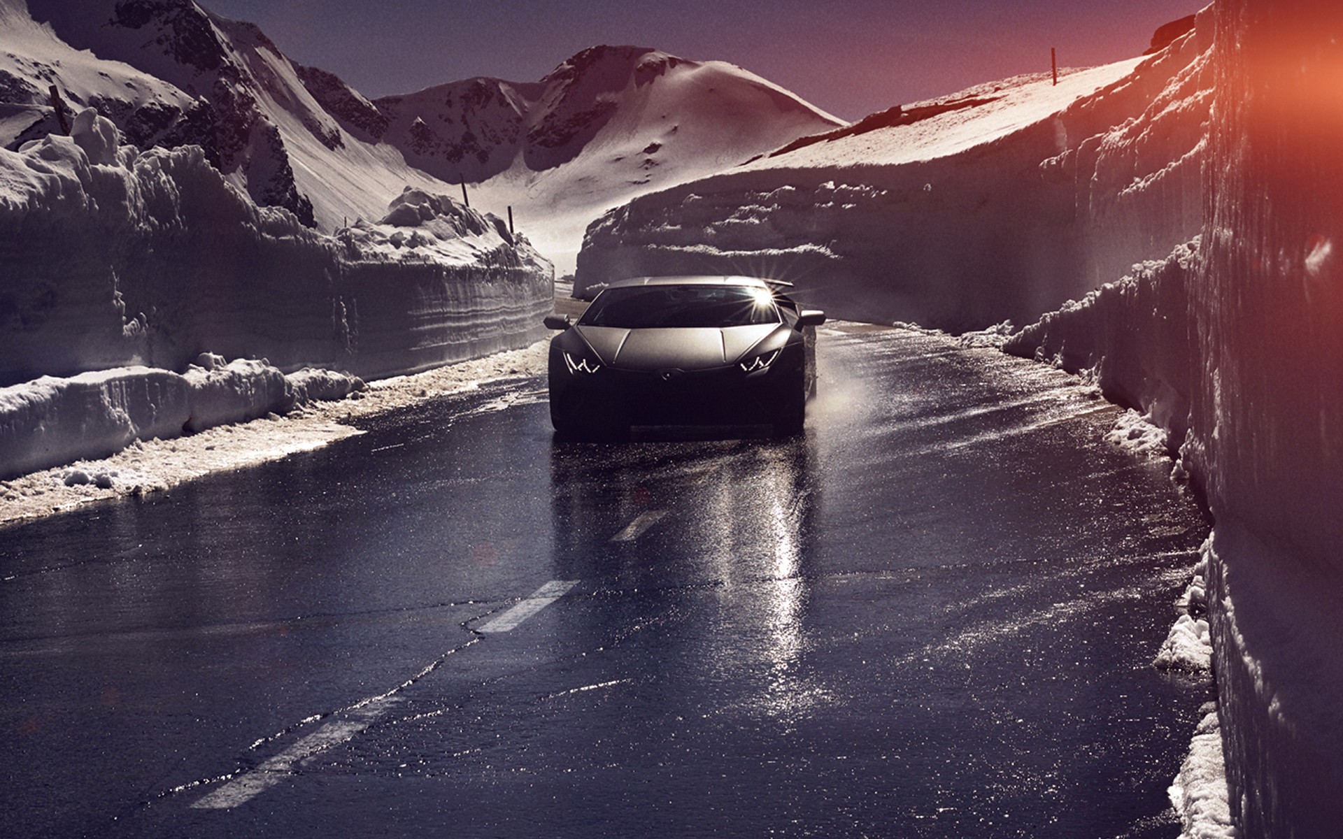 Ice Road Supercar Wallpaper – free HD wallpaper