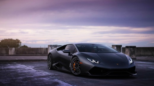 lamborghini-matte-black-supercar-night-wallpaper-3840×2160