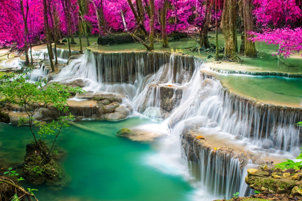 pink-waterfall-forest-teal-pool-wallpaper-1920×1280