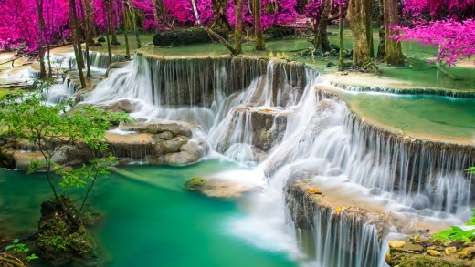 pink-waterfall-forest-teal-pool-wallpaper-1920×1280