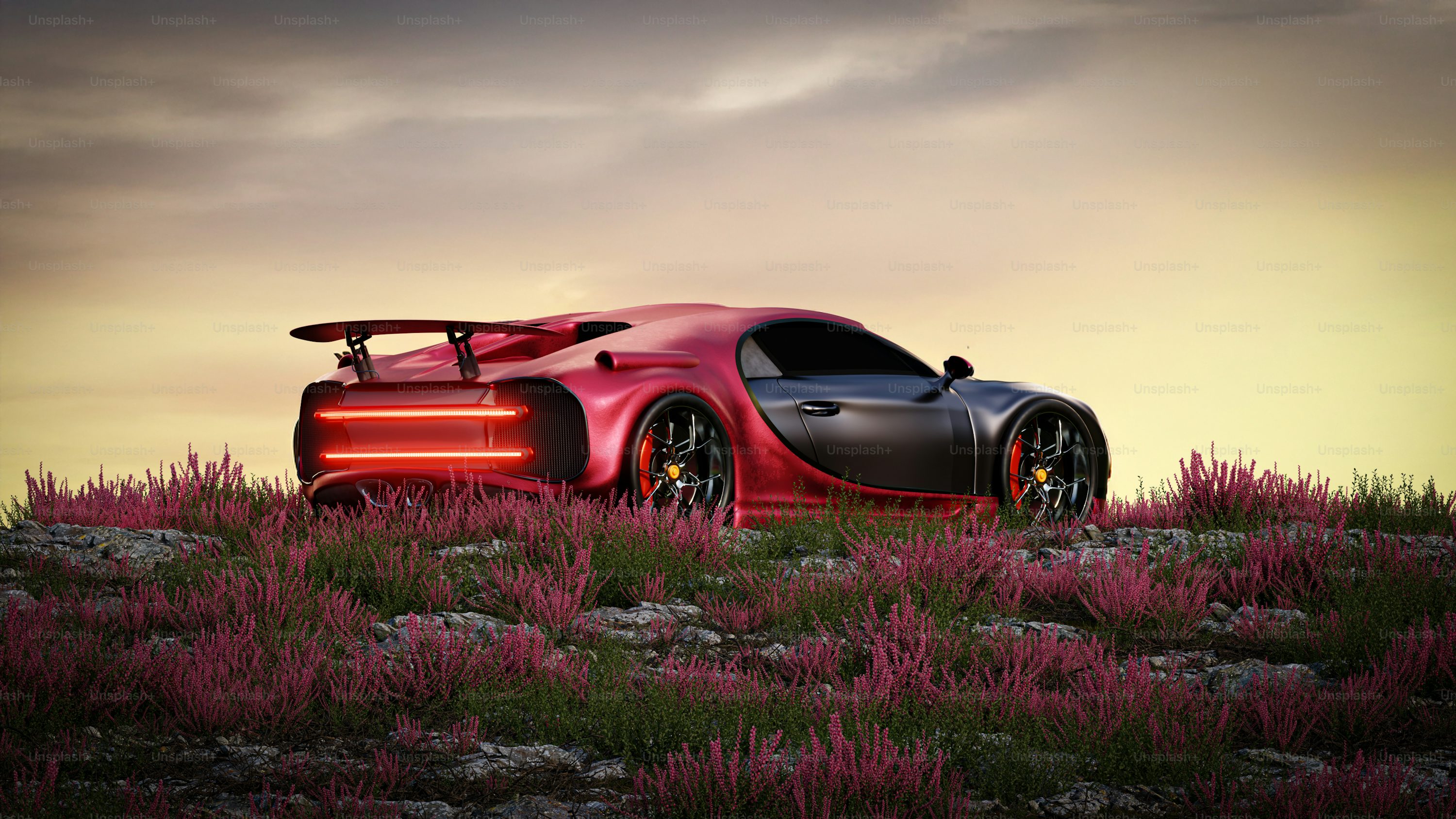 Red Supercar Landscape Wallpaper – free HD wallpaper