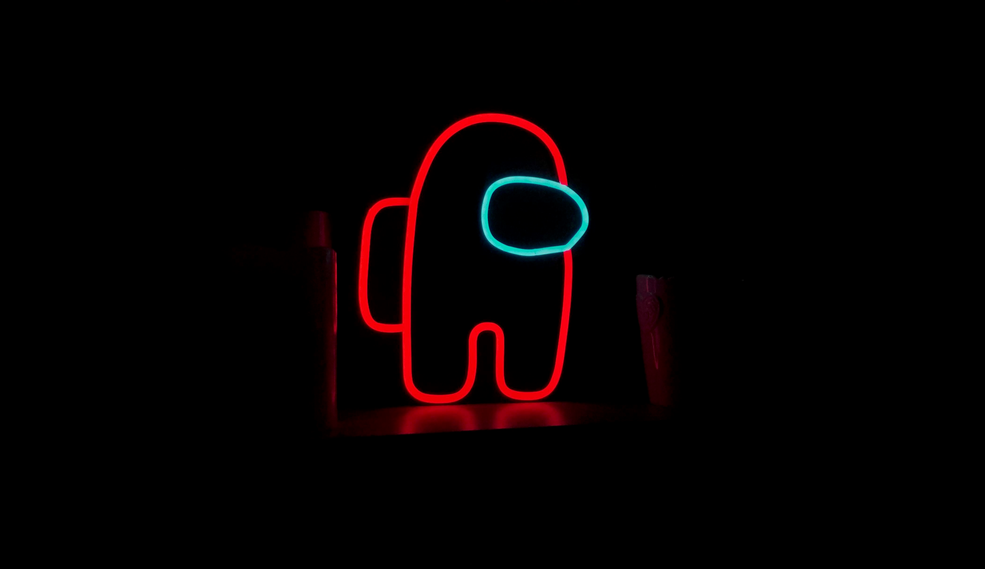 Neon Among Us Character Glow Wallpaper – free HD wallpaper