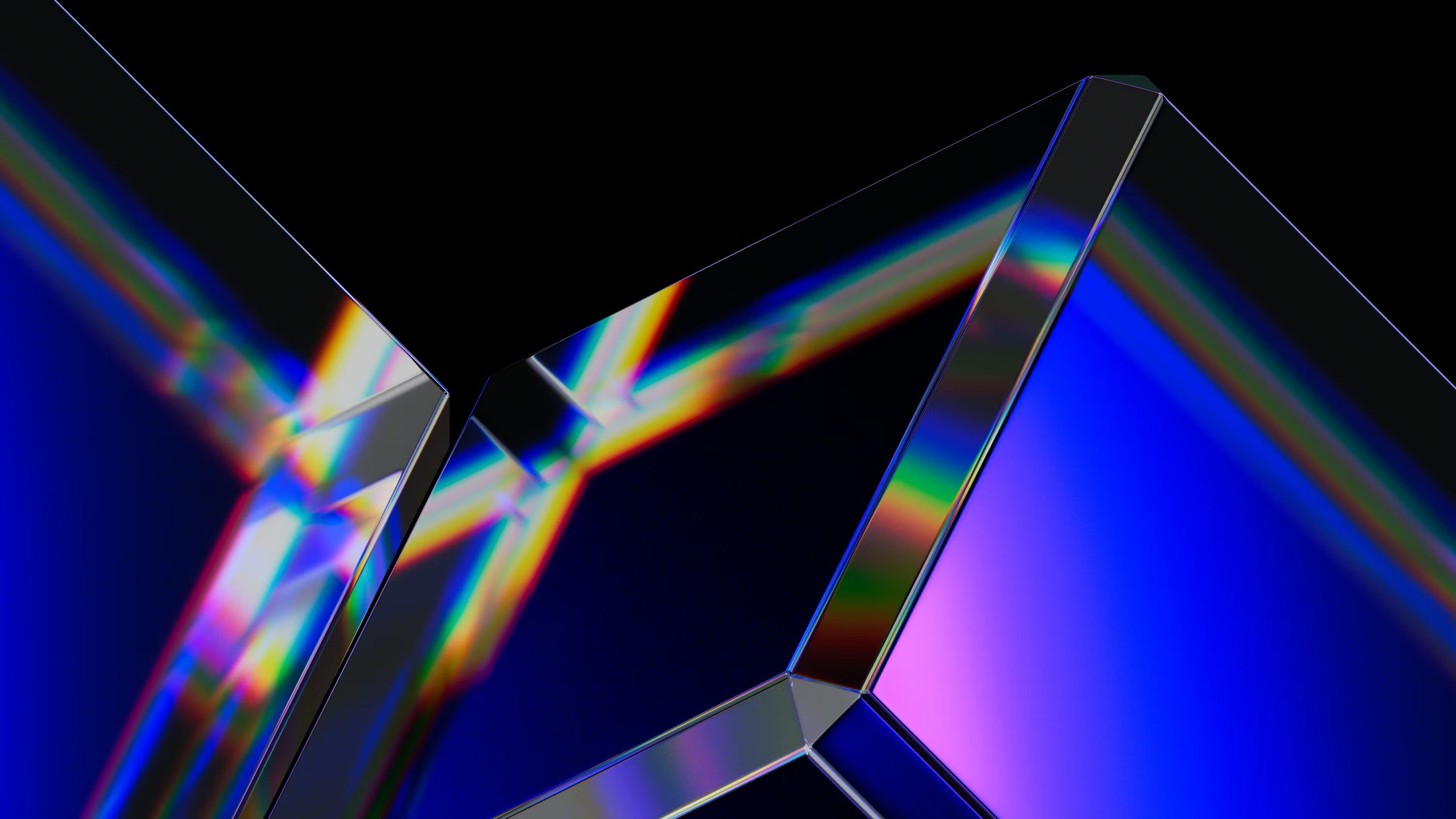 Neon Prism Geometric Reflection Wallpaper – free HD wallpaper