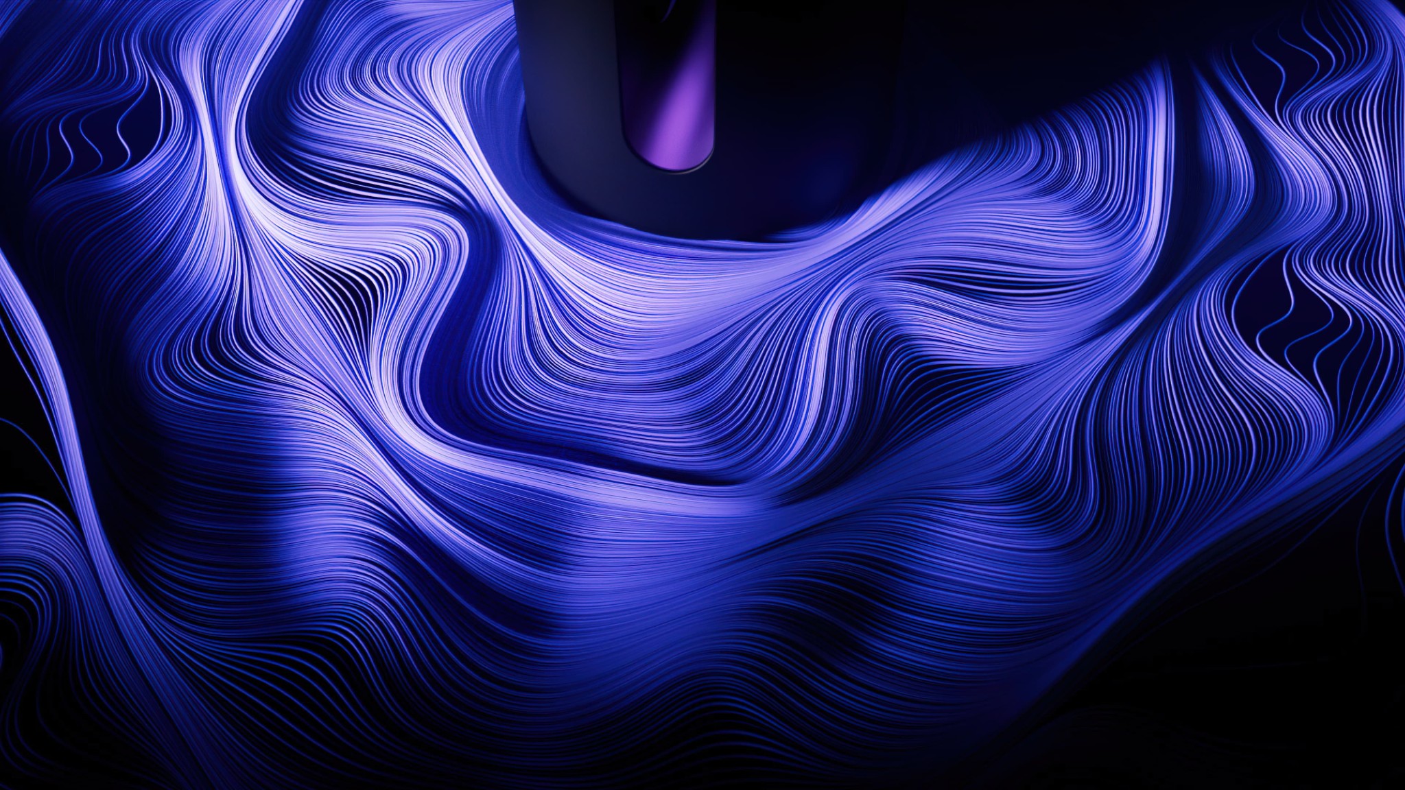 Abstract Neon Wave Flow Wallpaper