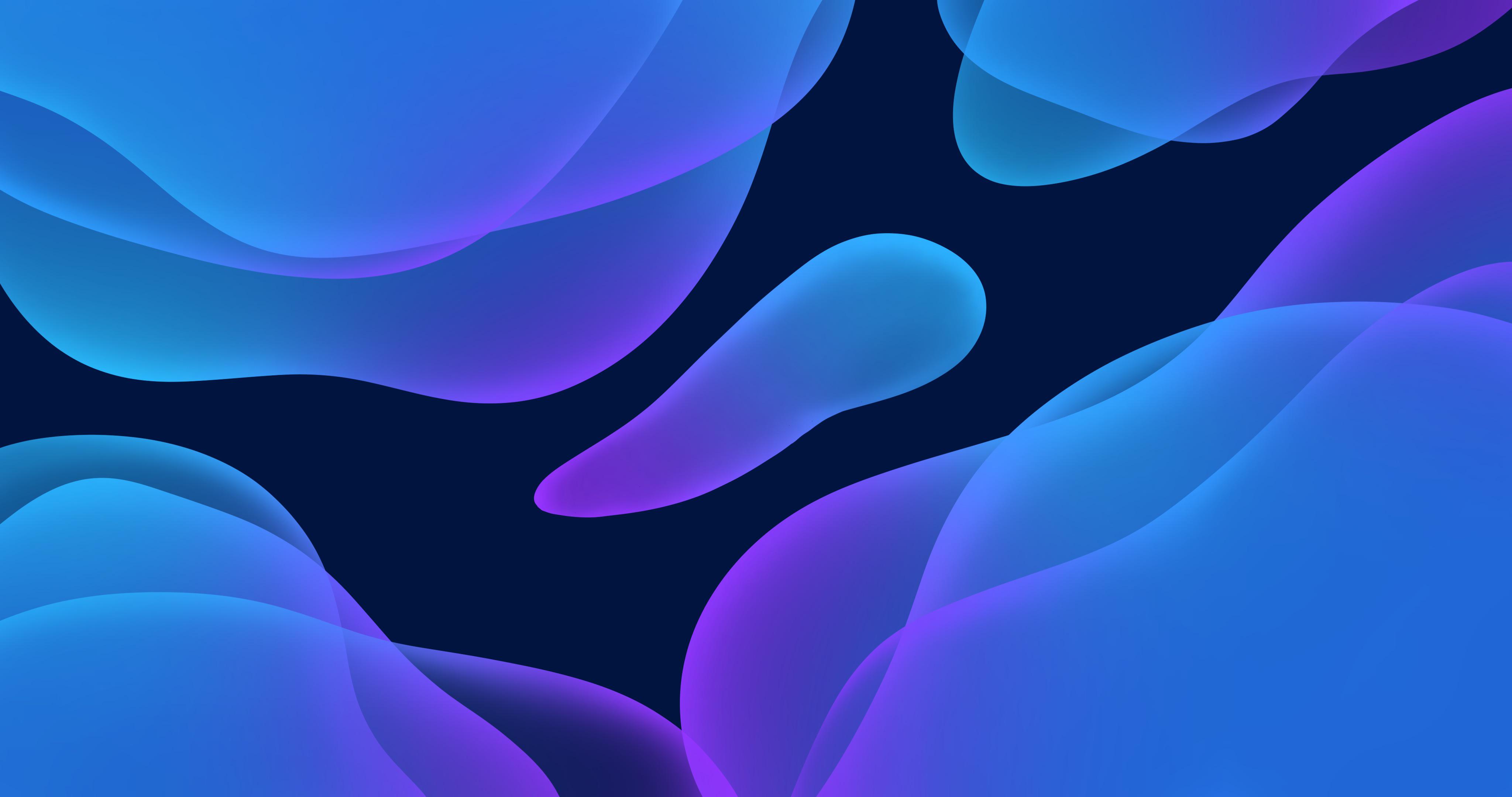 Blue and Purple Liquid Shapes Wallpaper – free HD wallpaper