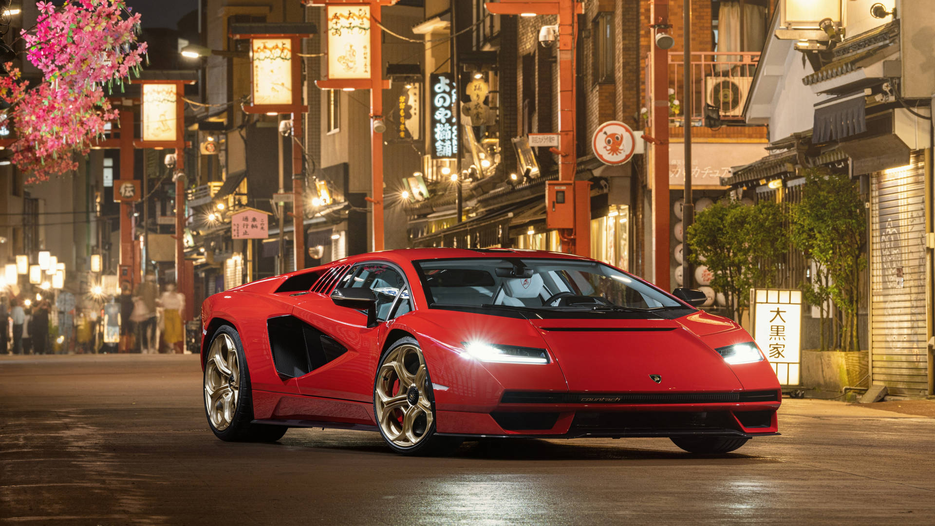 Lamborghini Countach Tokyo Night Wallpaper