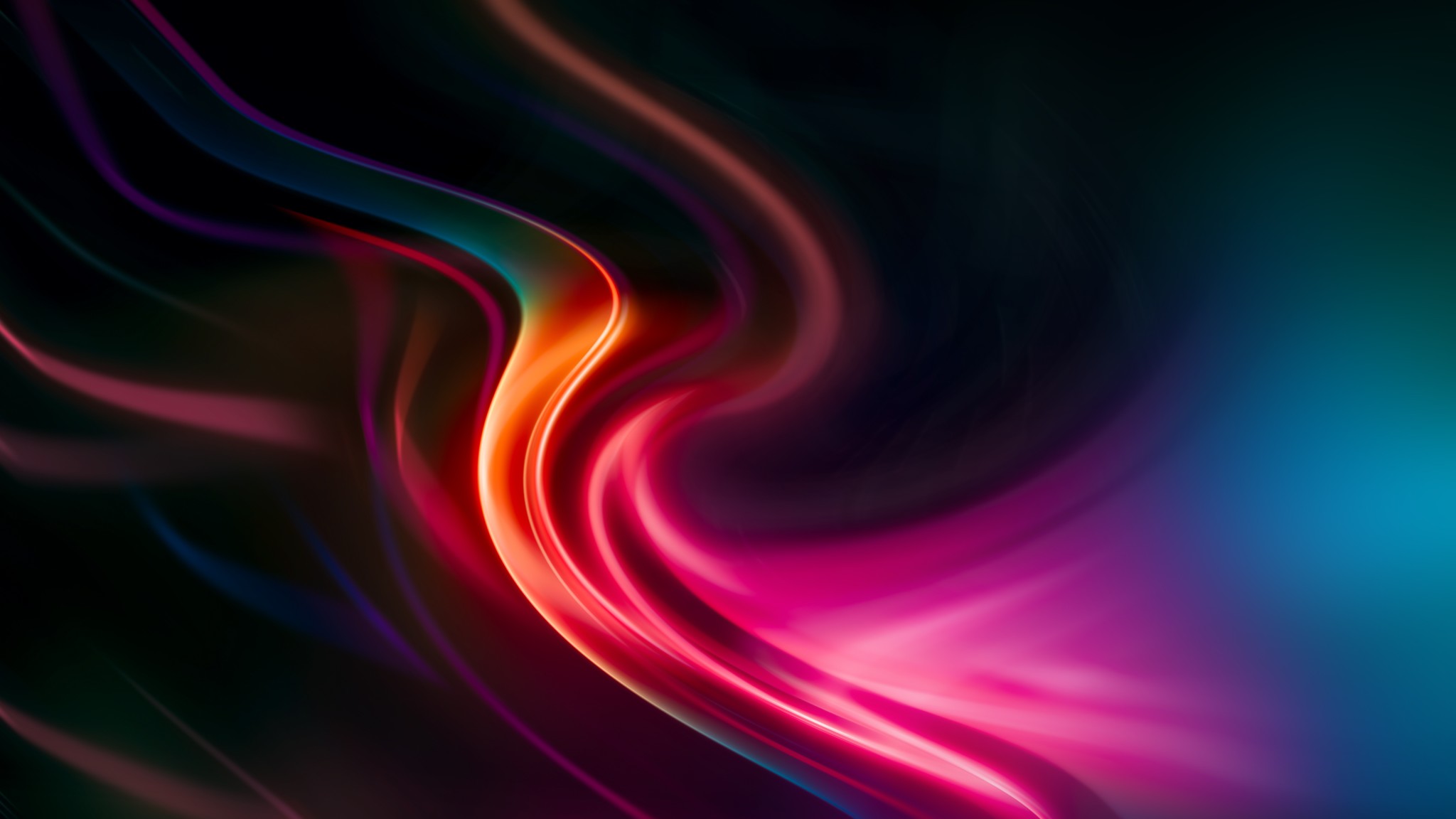 Neon Wave Flow Abstract Wallpaper