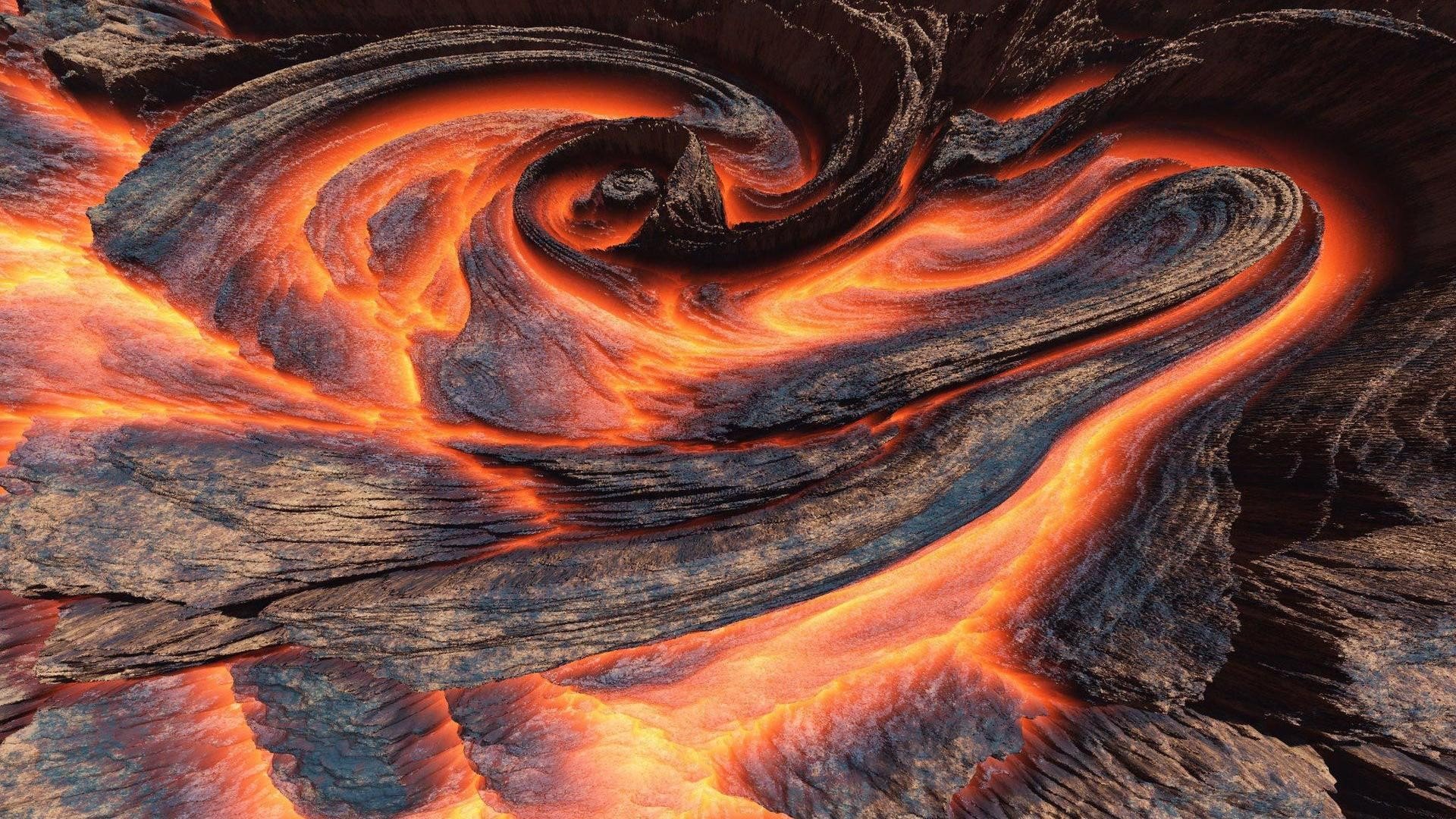 Volcanic Lava Spiral Wallpaper
