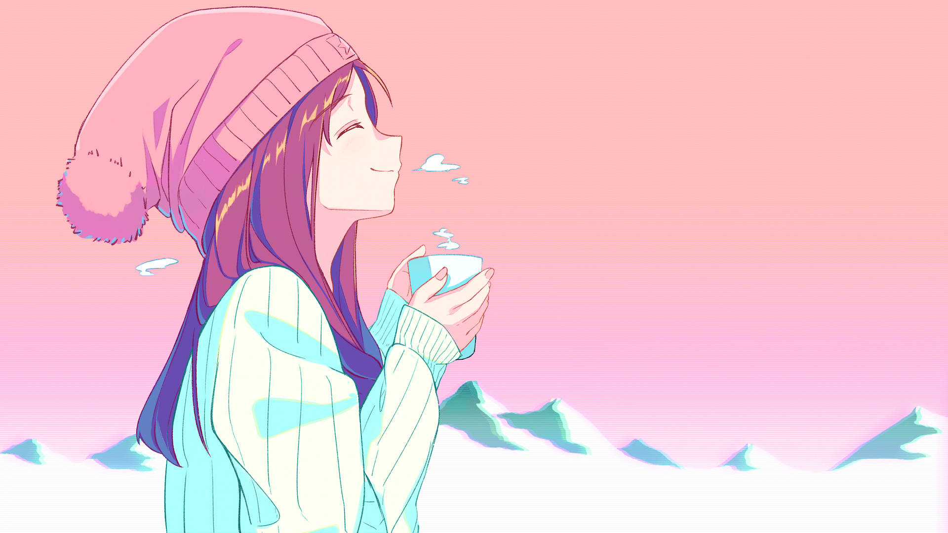 Aesthetic Anime Girl Winter Wallpaper