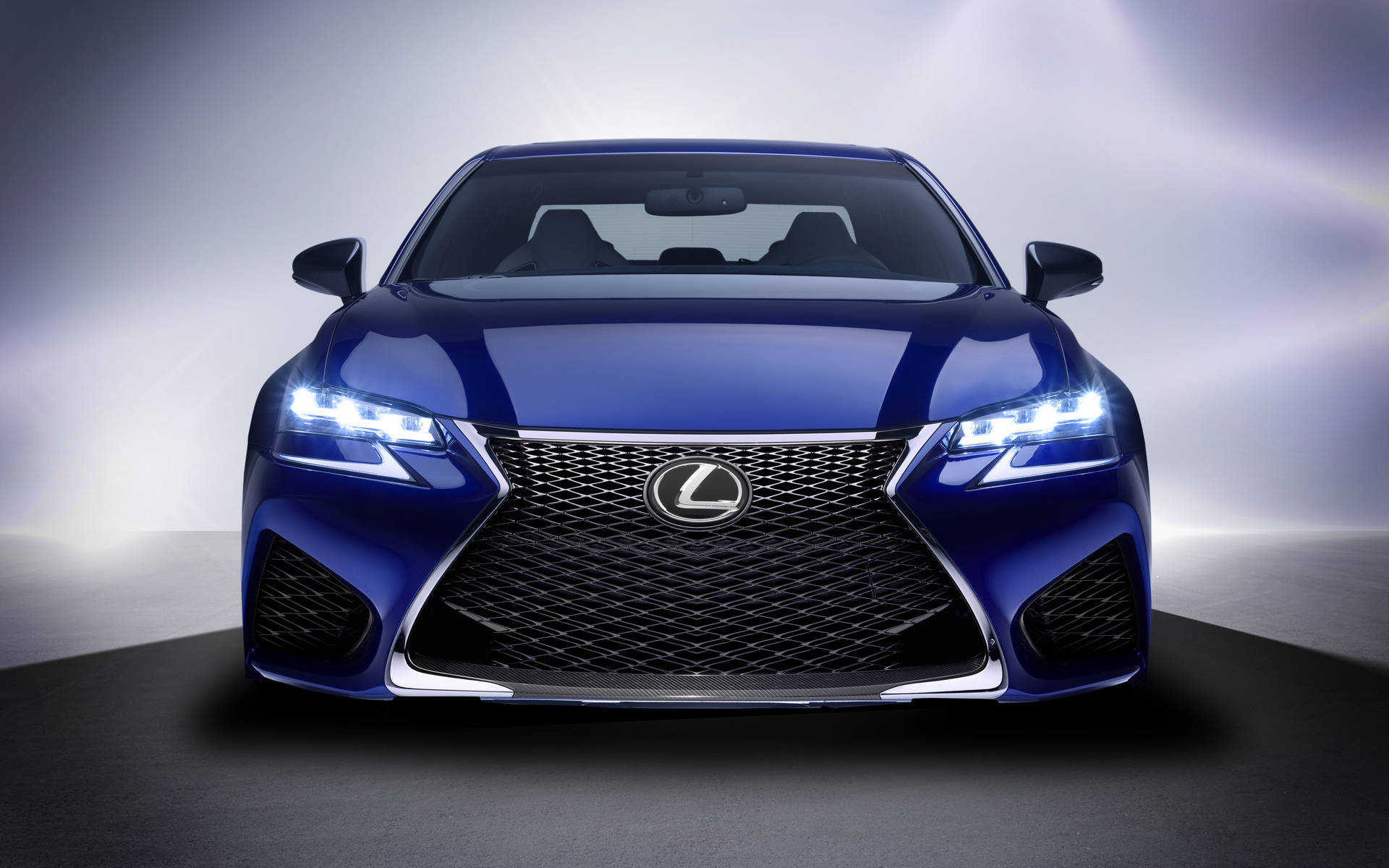 Blue Lexus Front View Wallpaper