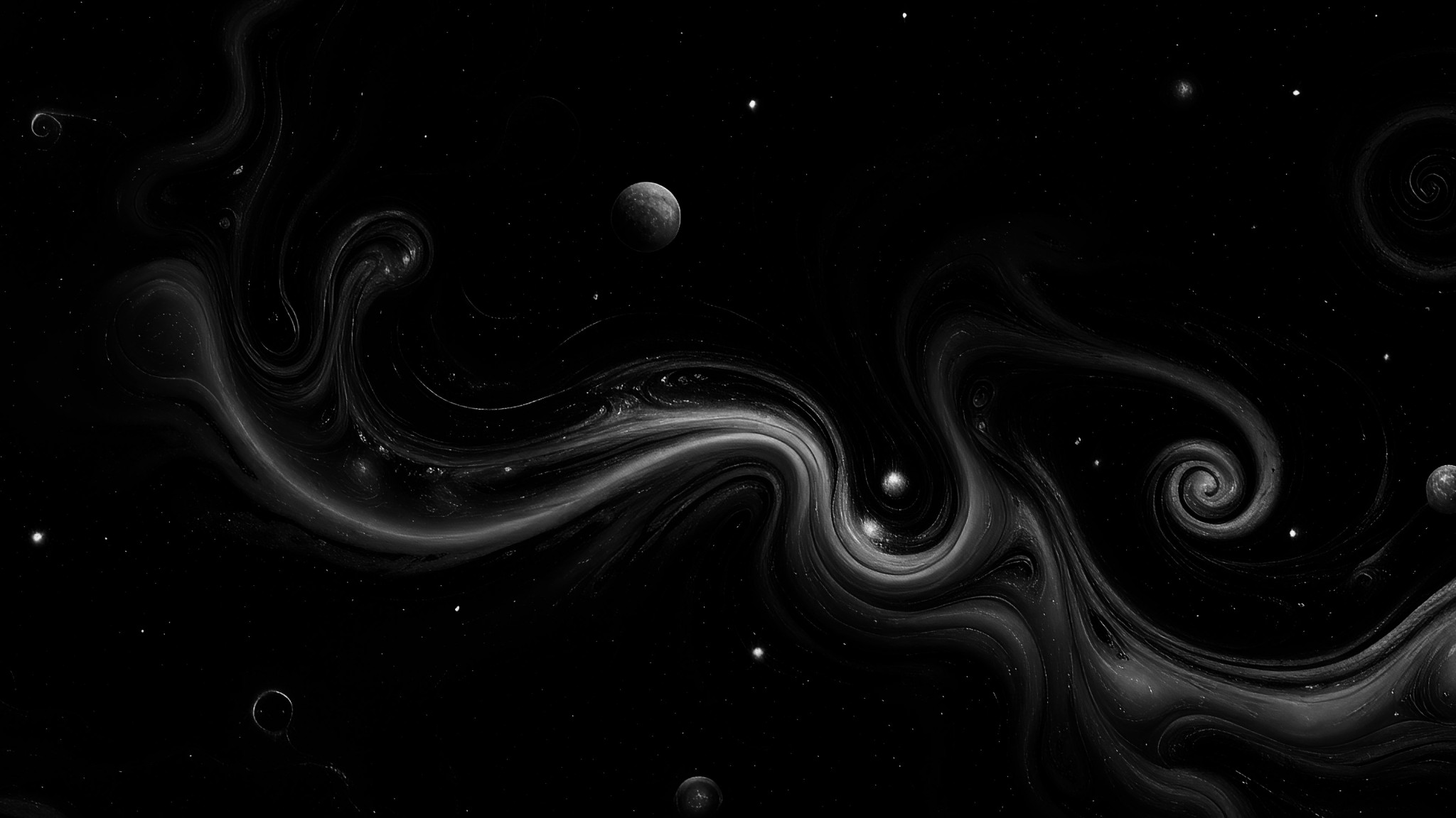 Monochrome Space Swirl Wallpaper