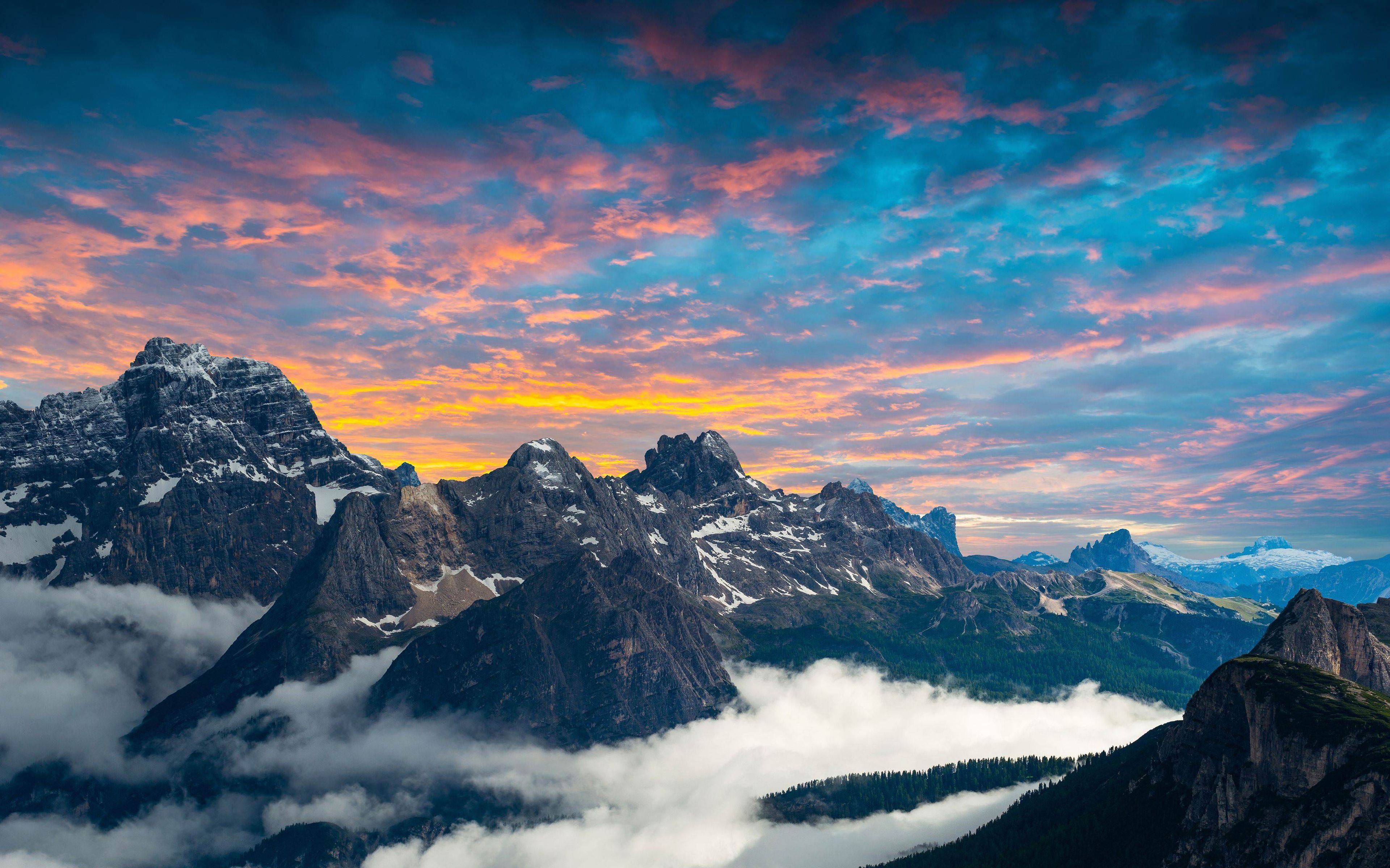 Mountain Sunrise Above the Clouds Wallpaper – free HD wallpaper