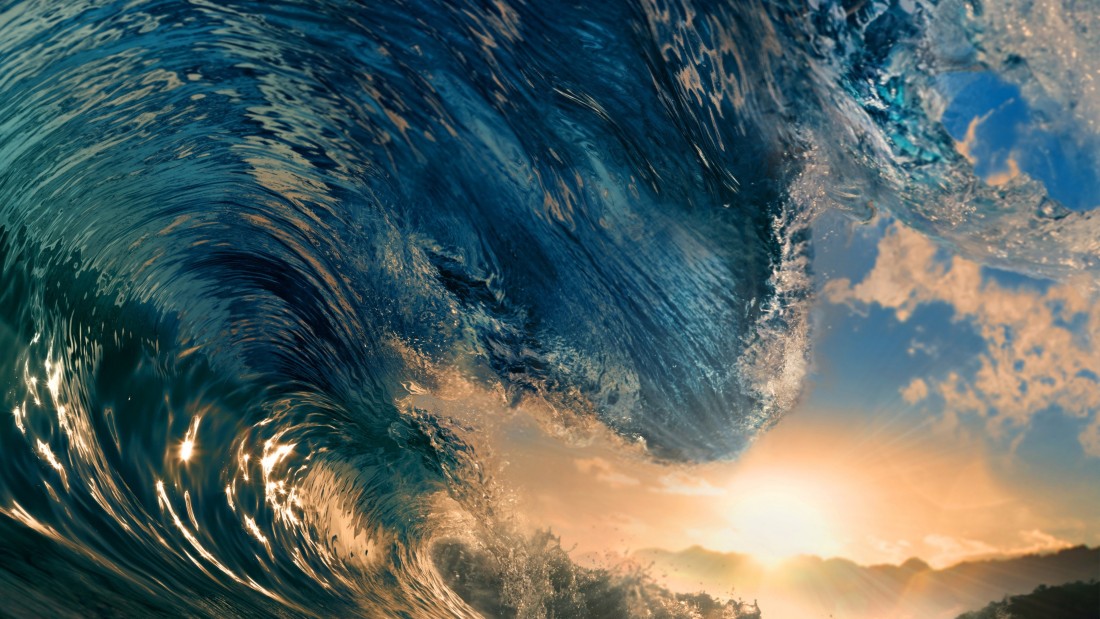 ocean-wave-barrel-sunset-wallpaper-3840×2160