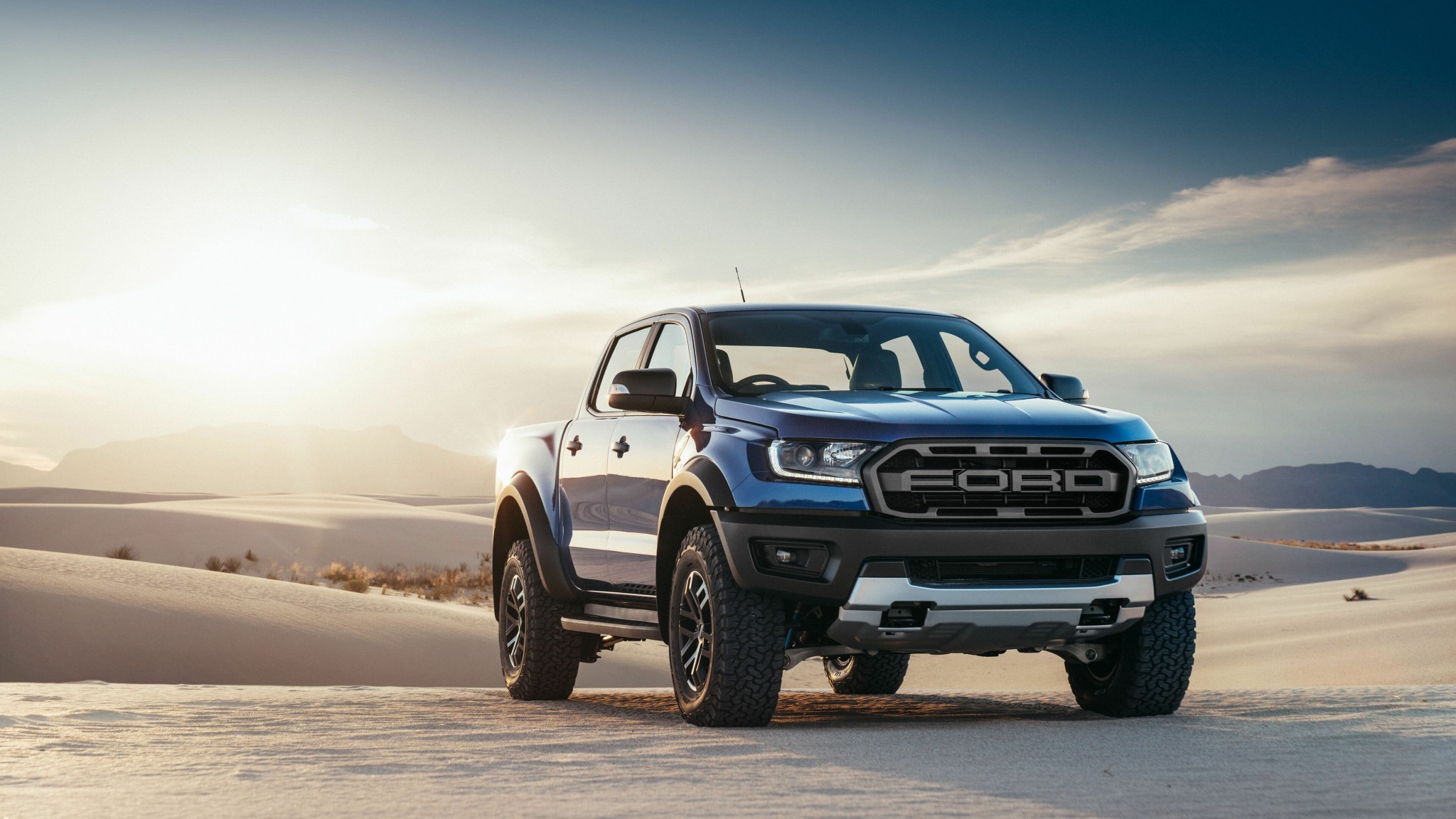Blue Ford Raptor Desert Wallpaper