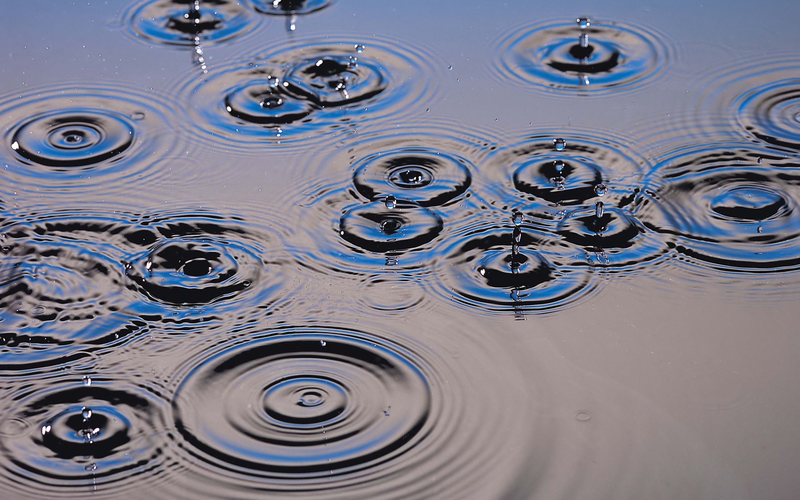 Blue Rain Ripples Wallpaper – free HD wallpaper
