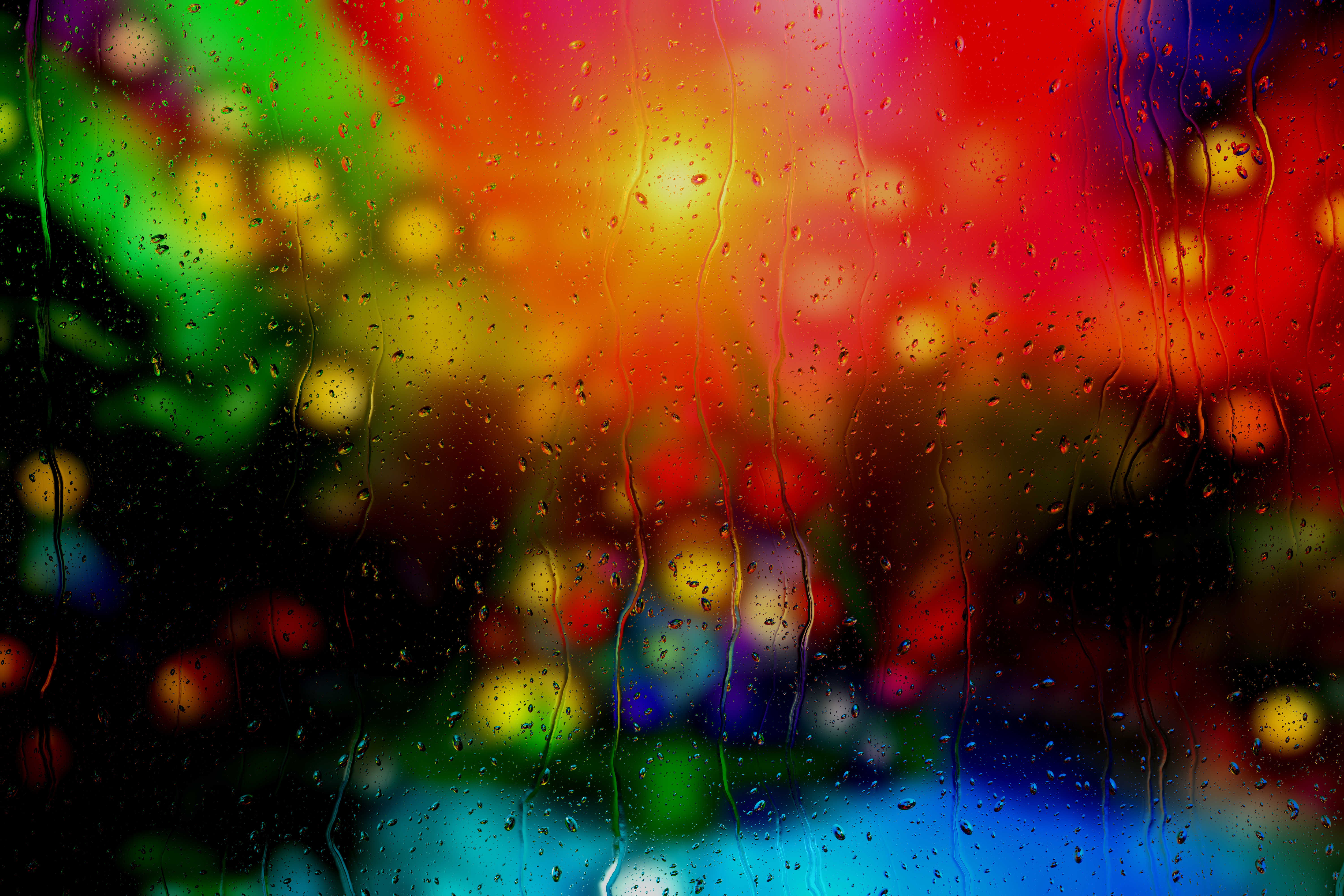 Colorful Rain Glass Wallpaper – free HD wallpaper