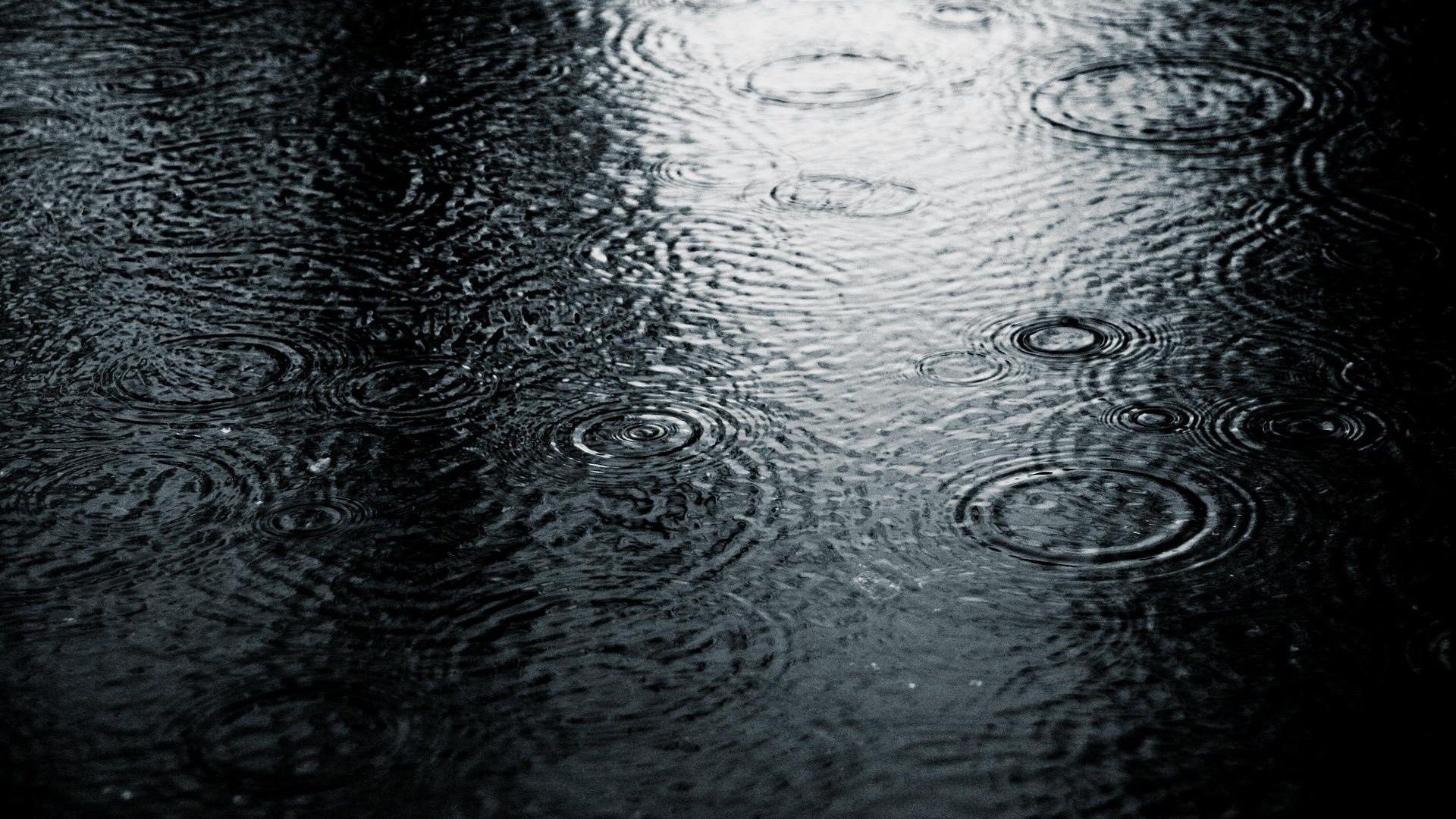 Dark Rain Ripples Wallpaper