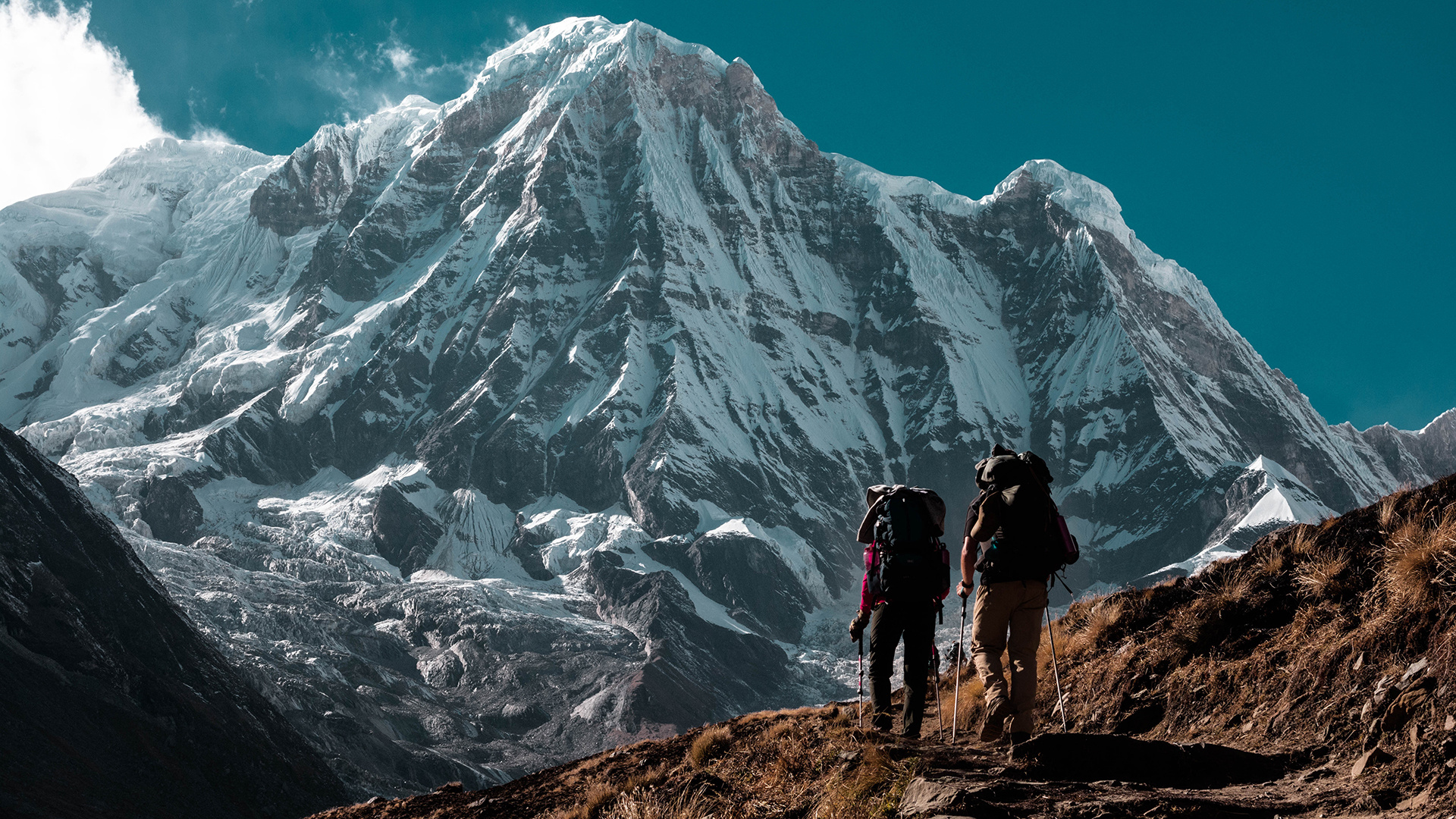 Himalayan Mountain Hiking Adventure Wallpaper