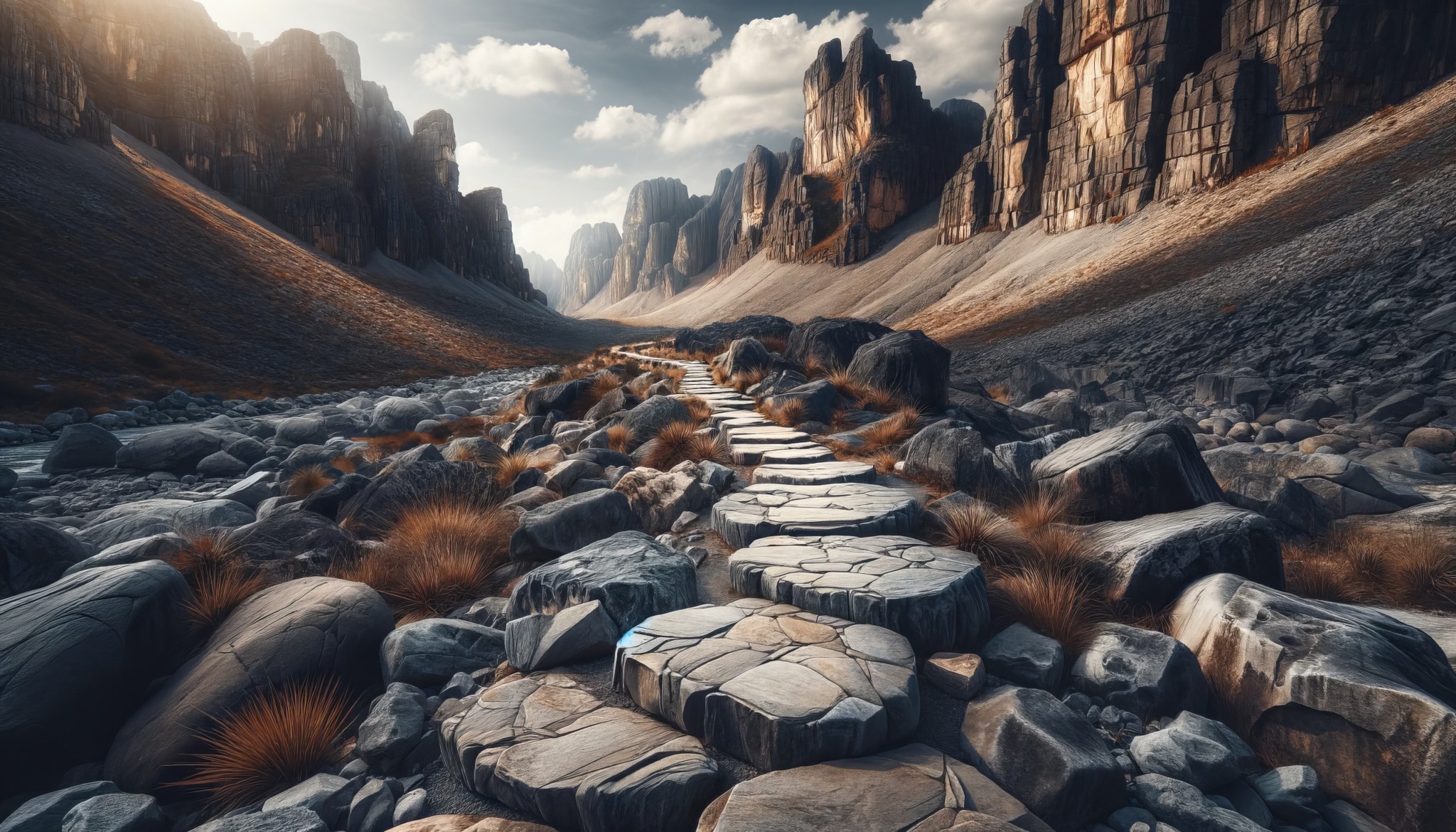 Majestic Mountain Hiking Trail Wallpaper