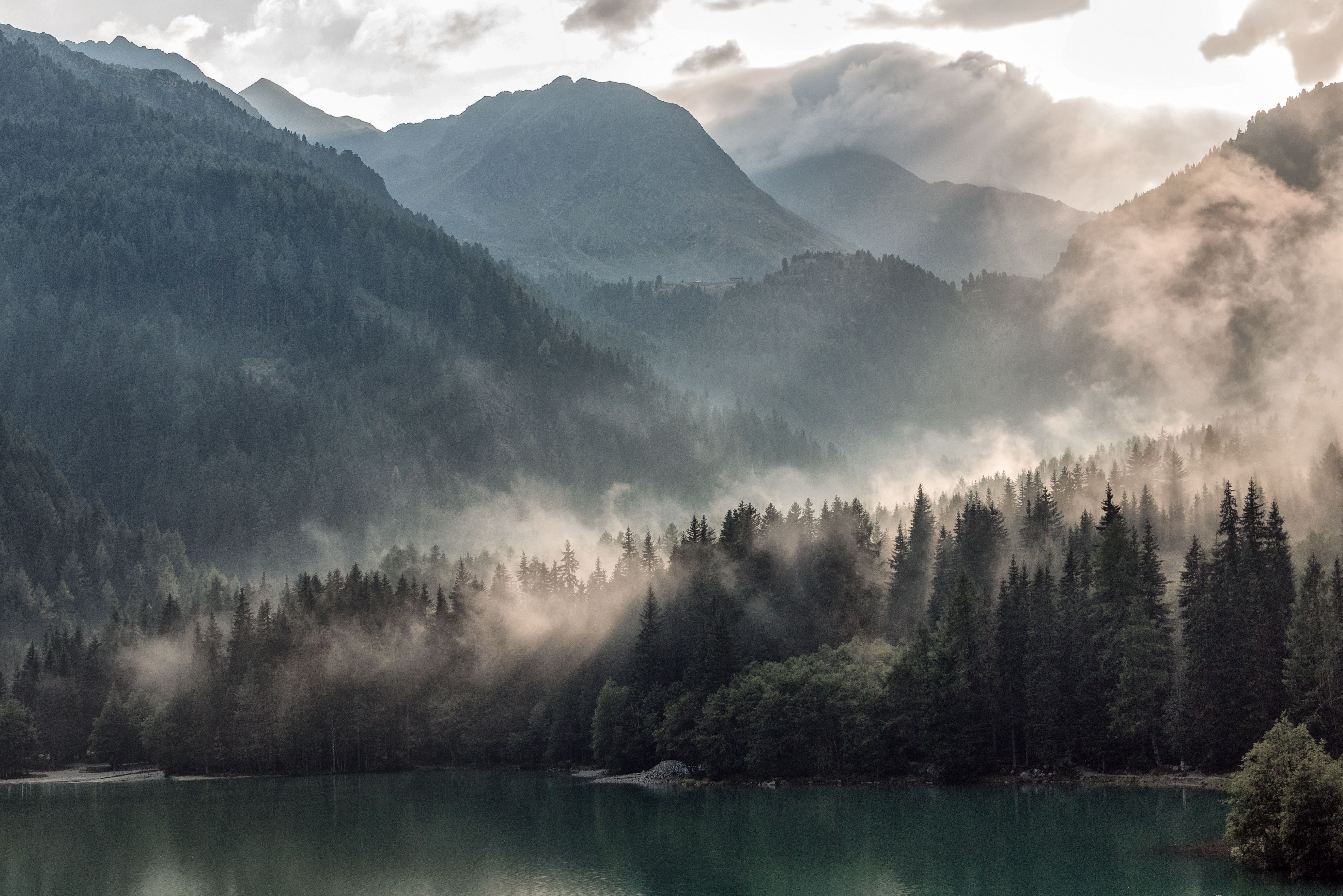Misty Mountain Lake Wallpaper – free HD wallpaper