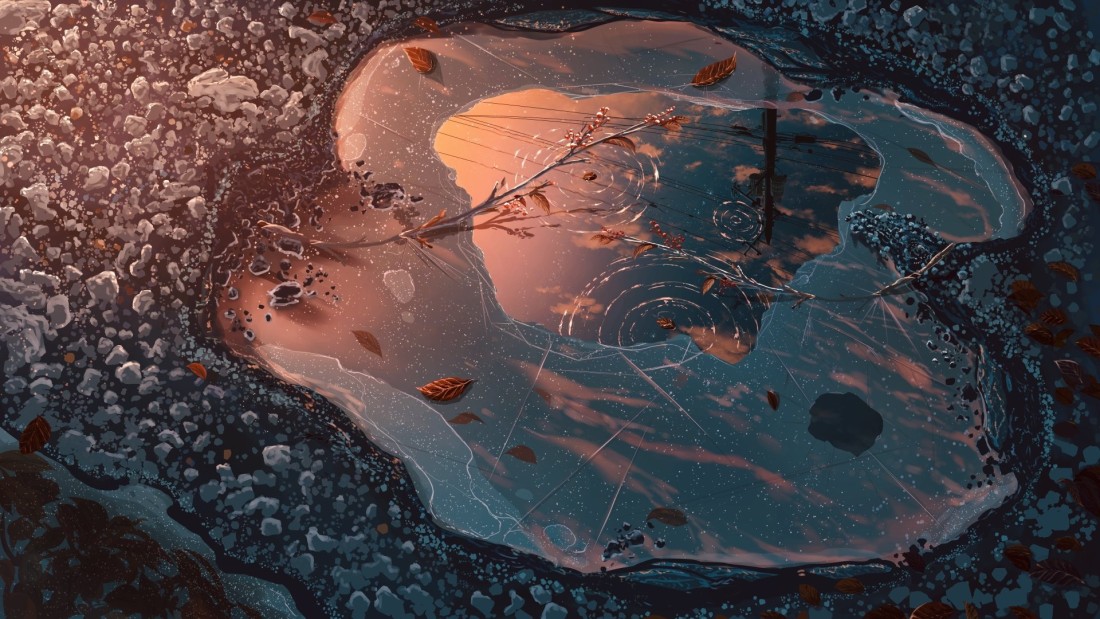 sunset-puddle-reflection-wallpaper-1920×1080