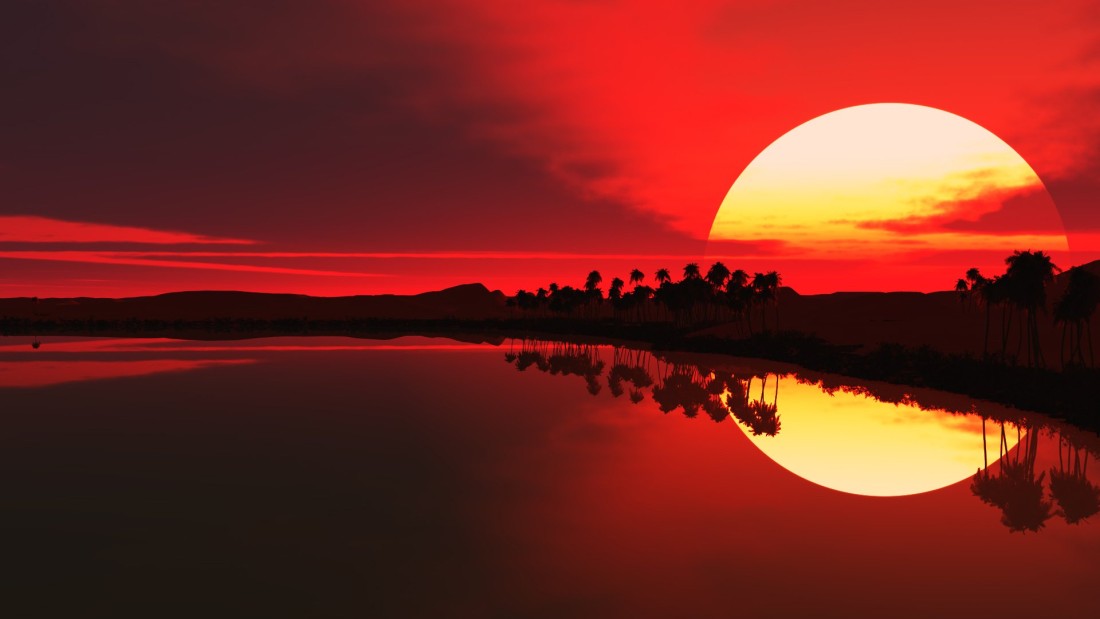 tropical-red-sunset-reflection-wallpaper-1920×1080