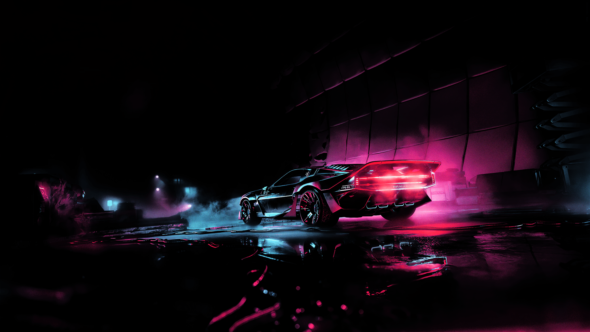 4K Neon Supercar Night Car Wallpaper