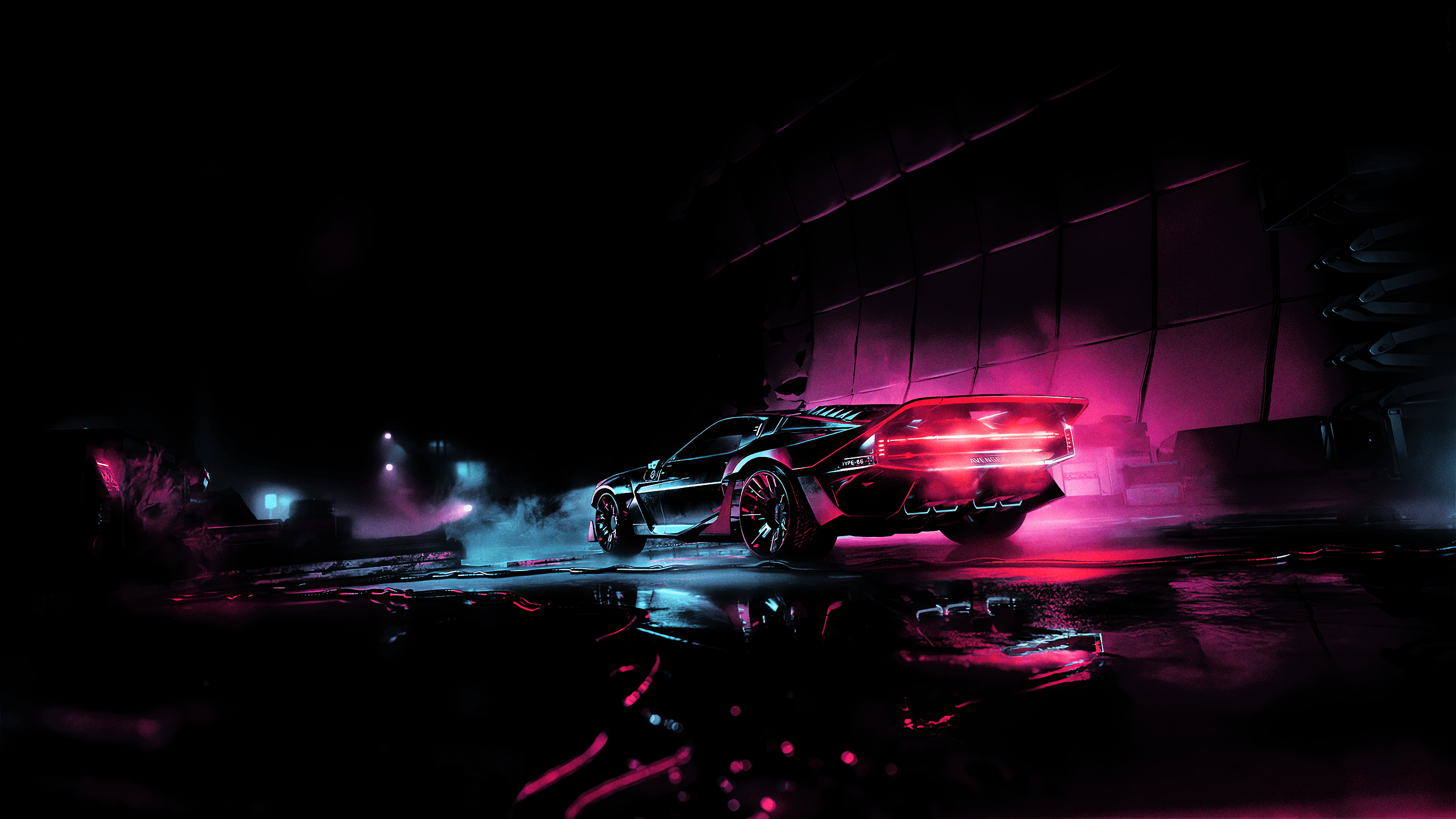 4K Neon Supercar Night Car Wallpaper – free HD wallpaper