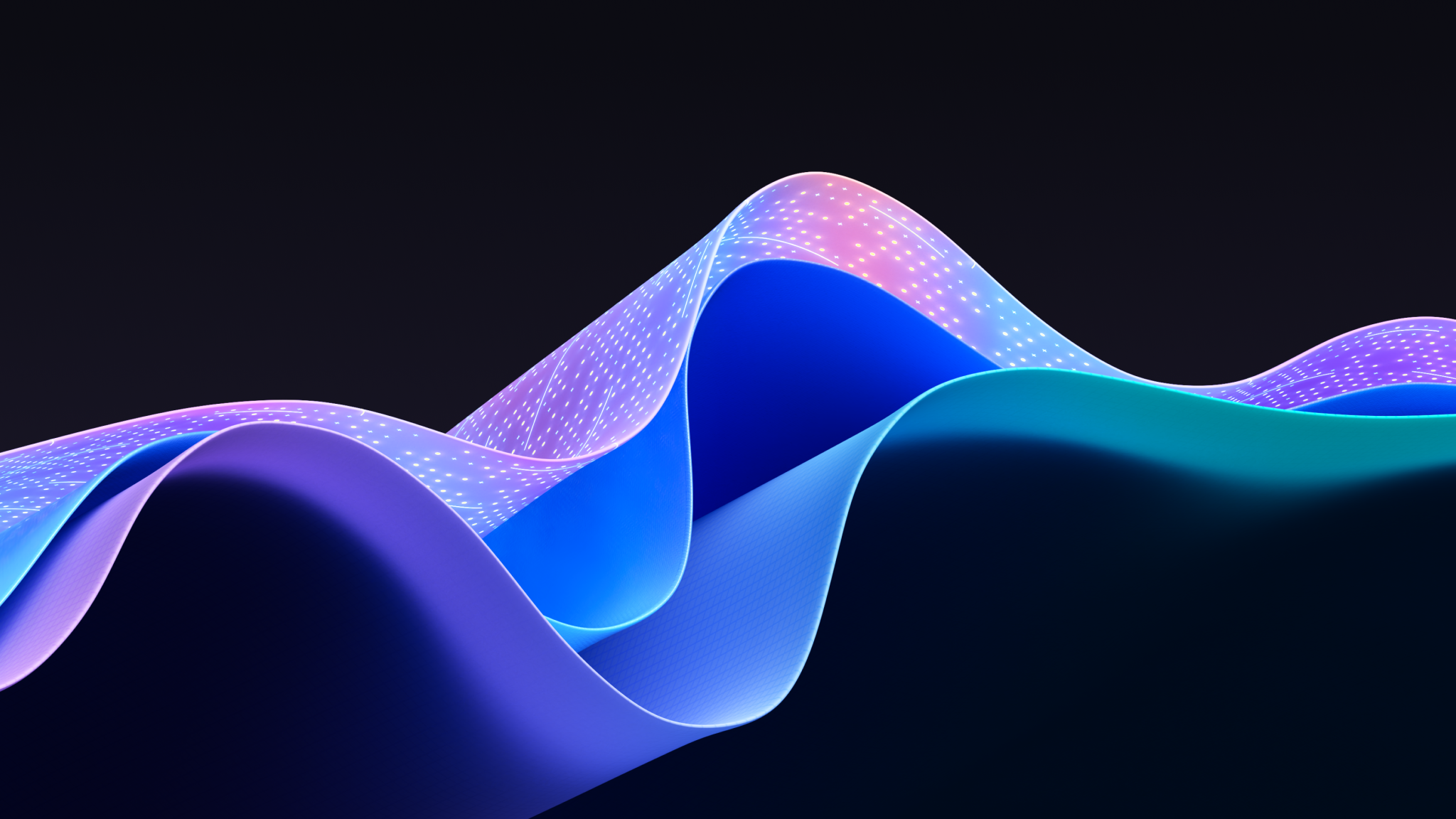 Abstract Blue Purple Wave 4K Wallpaper