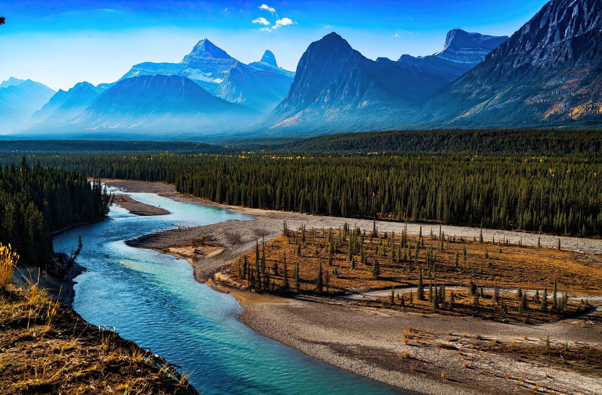 Alpine River Valley Wallpaper – free HD wallpaper