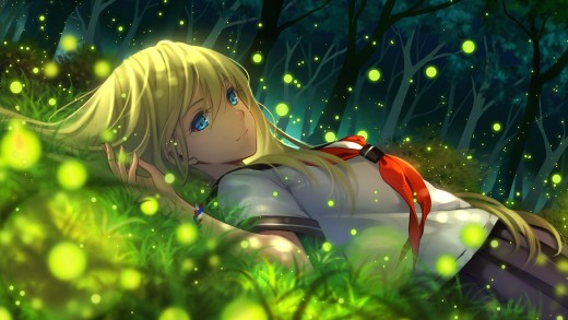 Anime Firefly Forest 4K Wallpaper