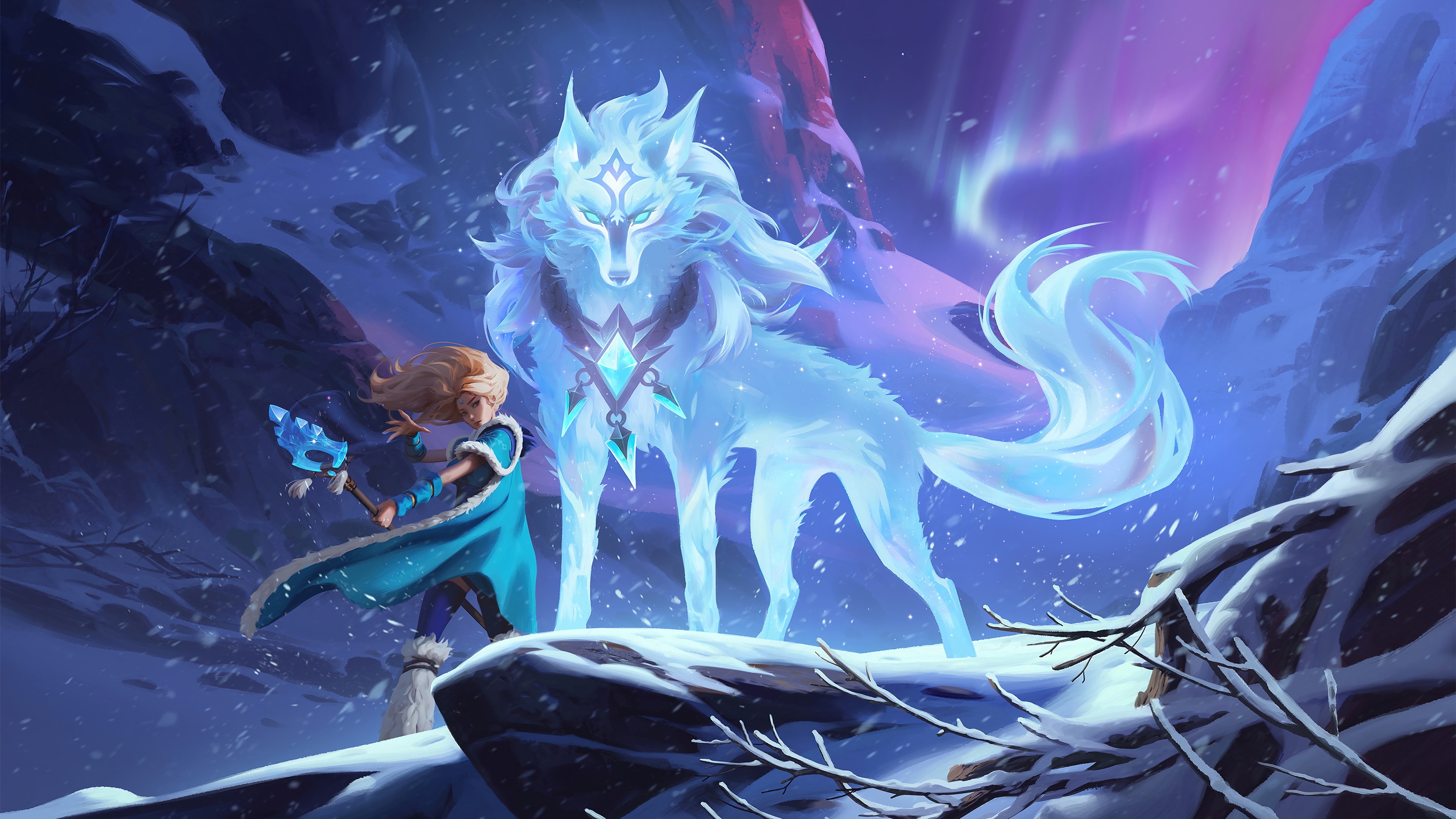 Arctic Spirit Ice Wolf 4K Wallpaper – free HD wallpaper