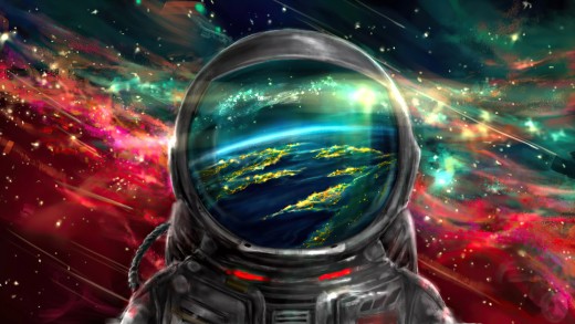 astronaut-earth-reflection-wallpaper-3840×2160