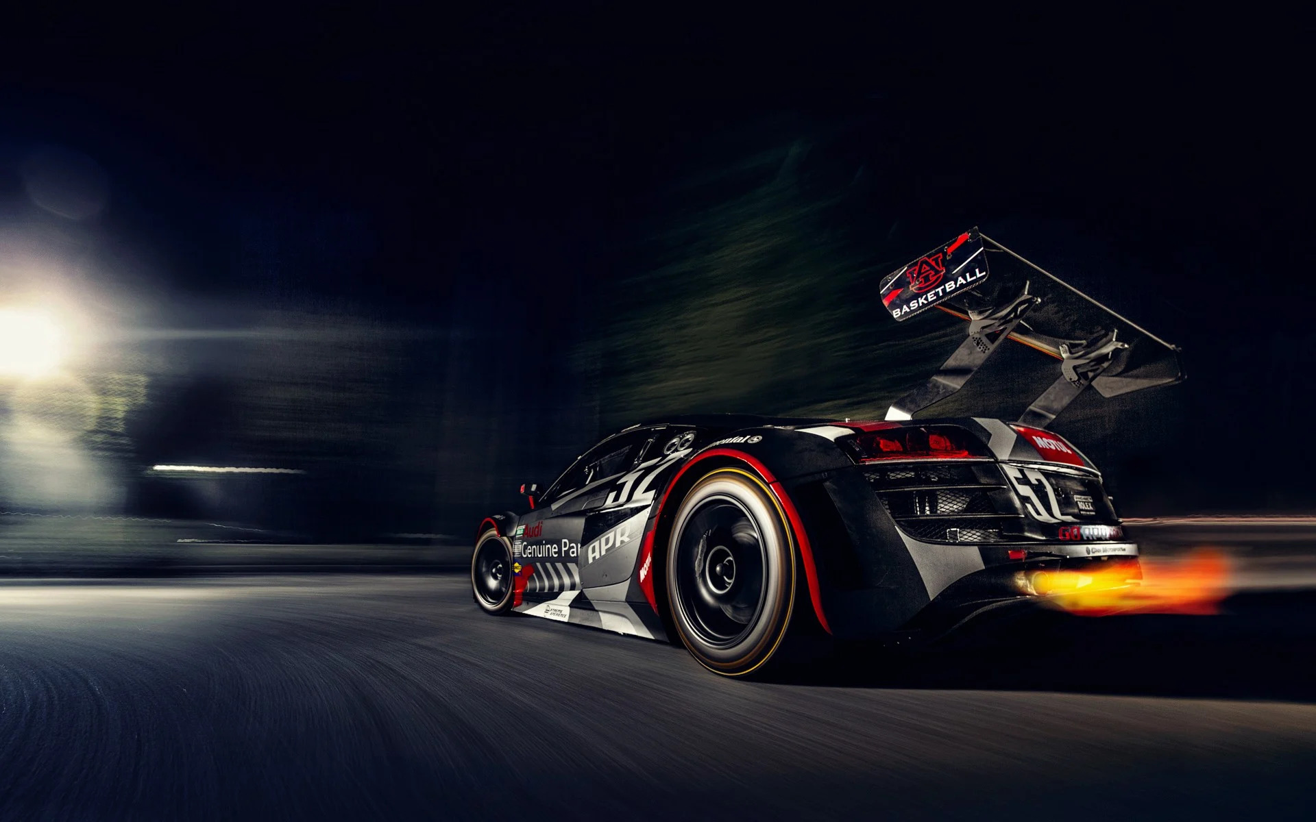 Audi R8 Night Race Car Wallpaper