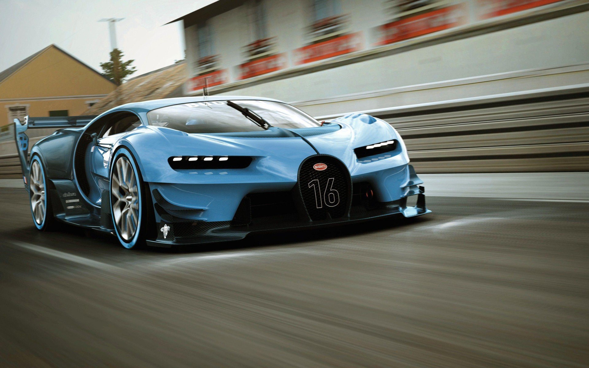 Blue Bugatti Race Car Track Wallpaper – free HD wallpaper