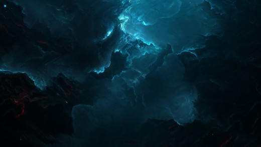 Blue Cosmic Nebula Wallpaper