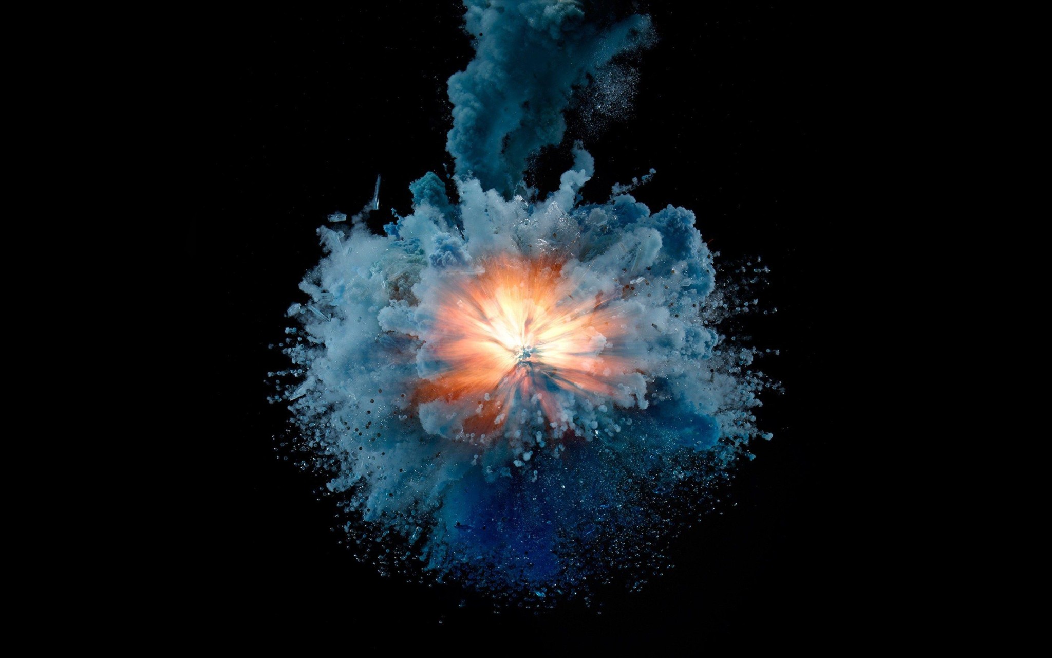 Blue Explosion AMOLED Wallpaper