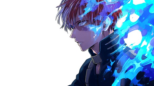 Blue Flame Anime Boy 4K Wallpaper