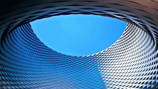Blue Geometric Architecture Wallpaper