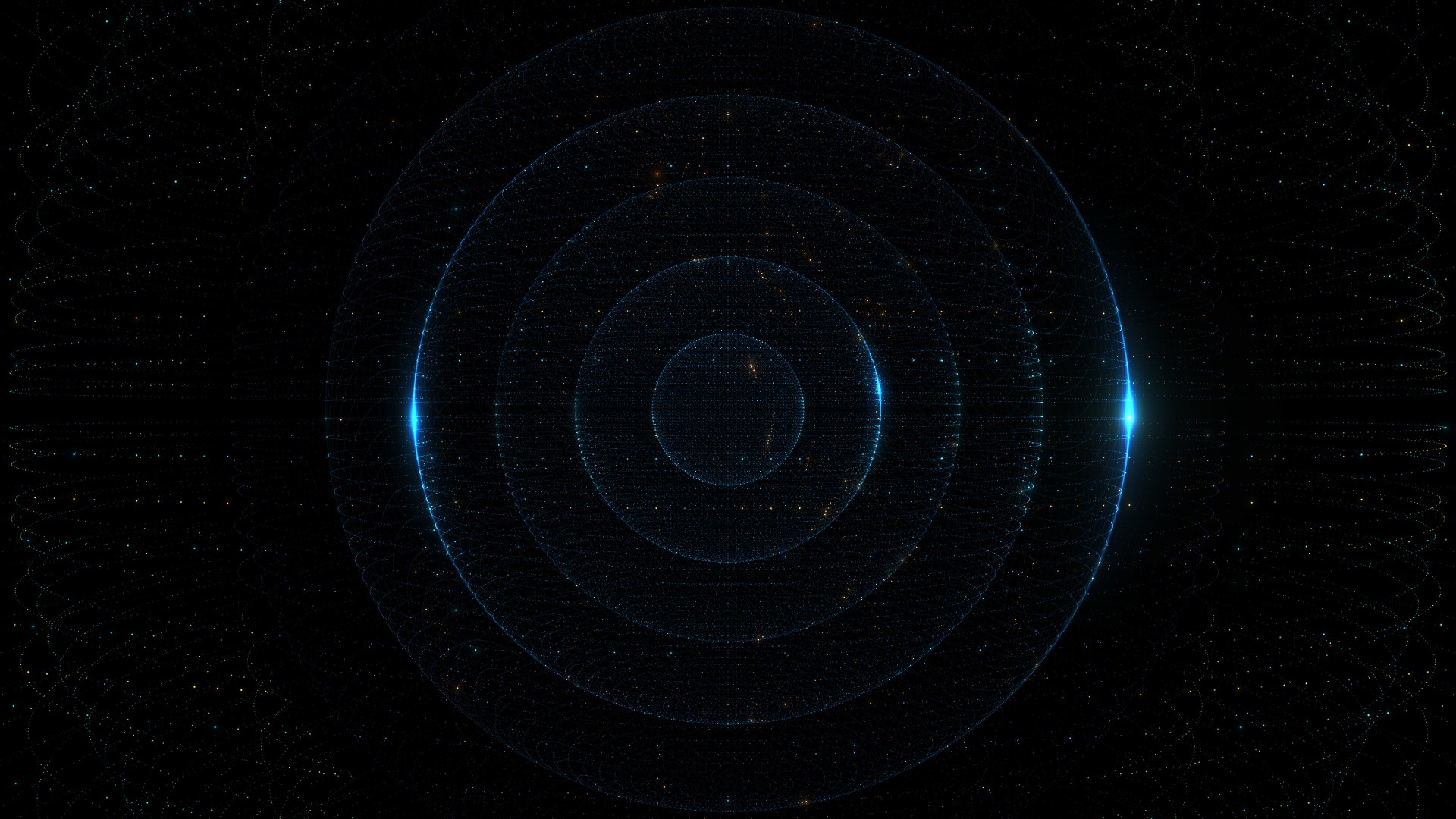 Blue Particle Orbit Wallpaper – free HD wallpaper