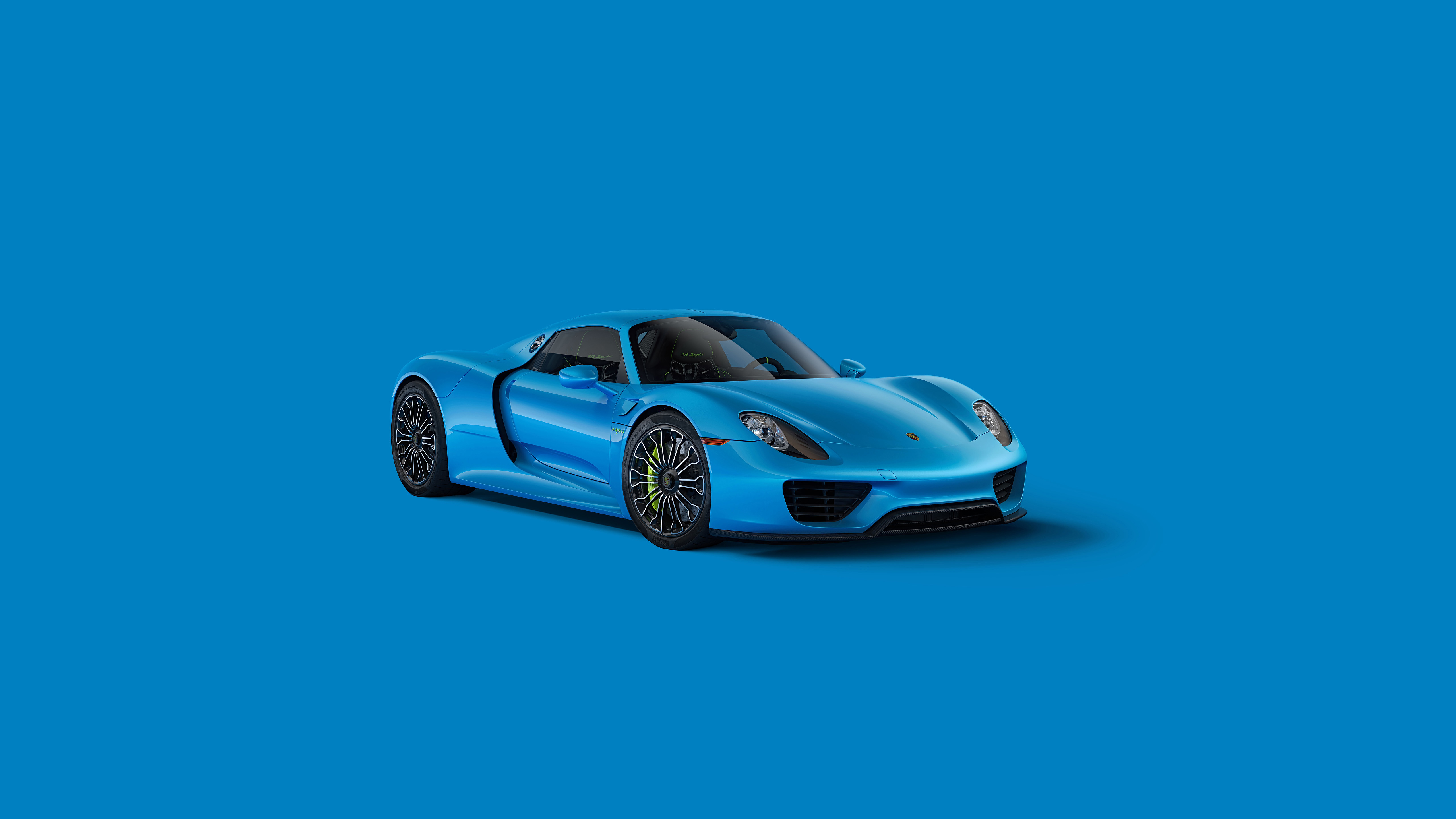 Blue Porsche 918 Spyder Minimal Wallpaper – free HD wallpaper