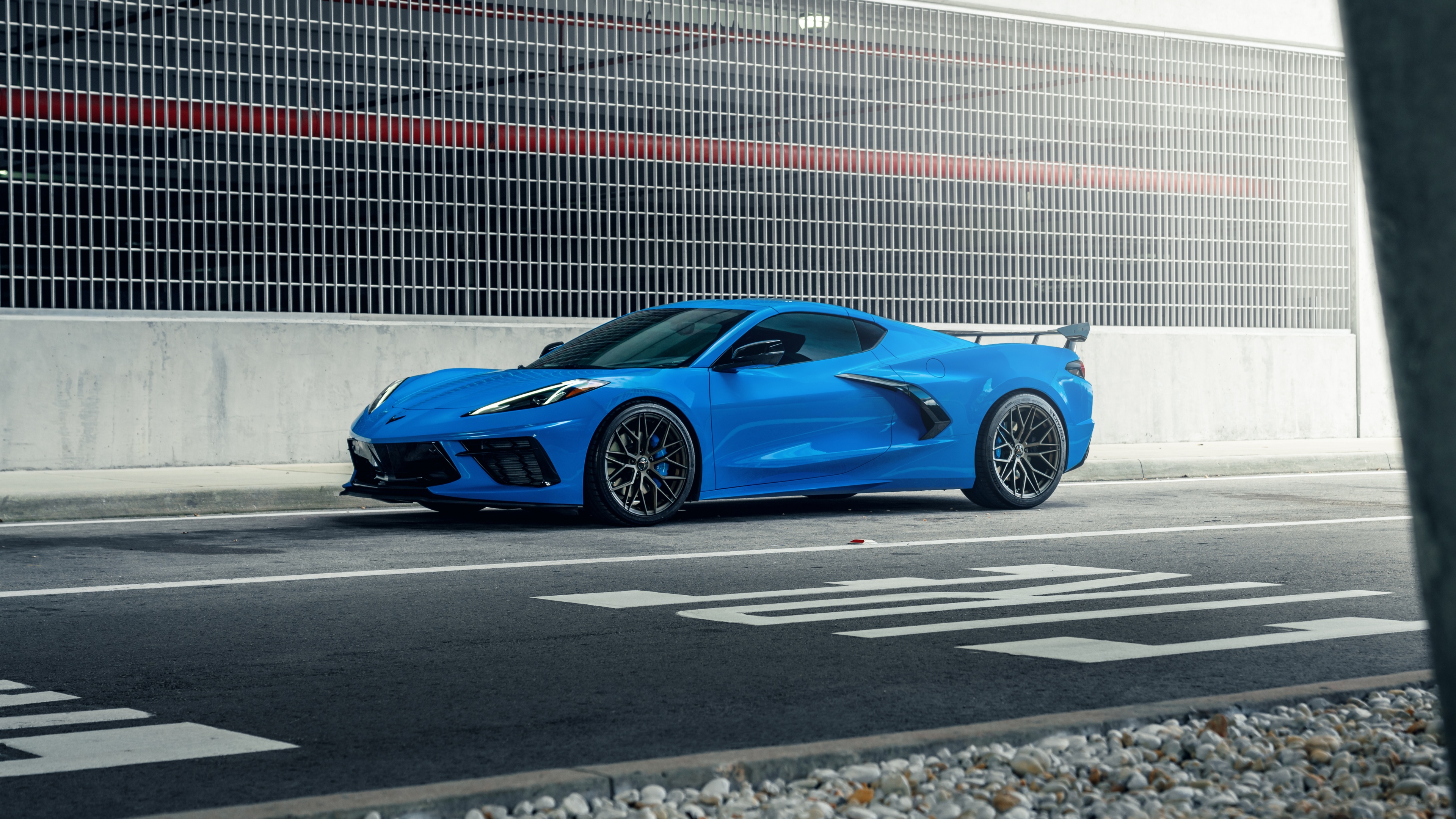 Blue Corvette C8 Street Wallpaper – free HD wallpaper