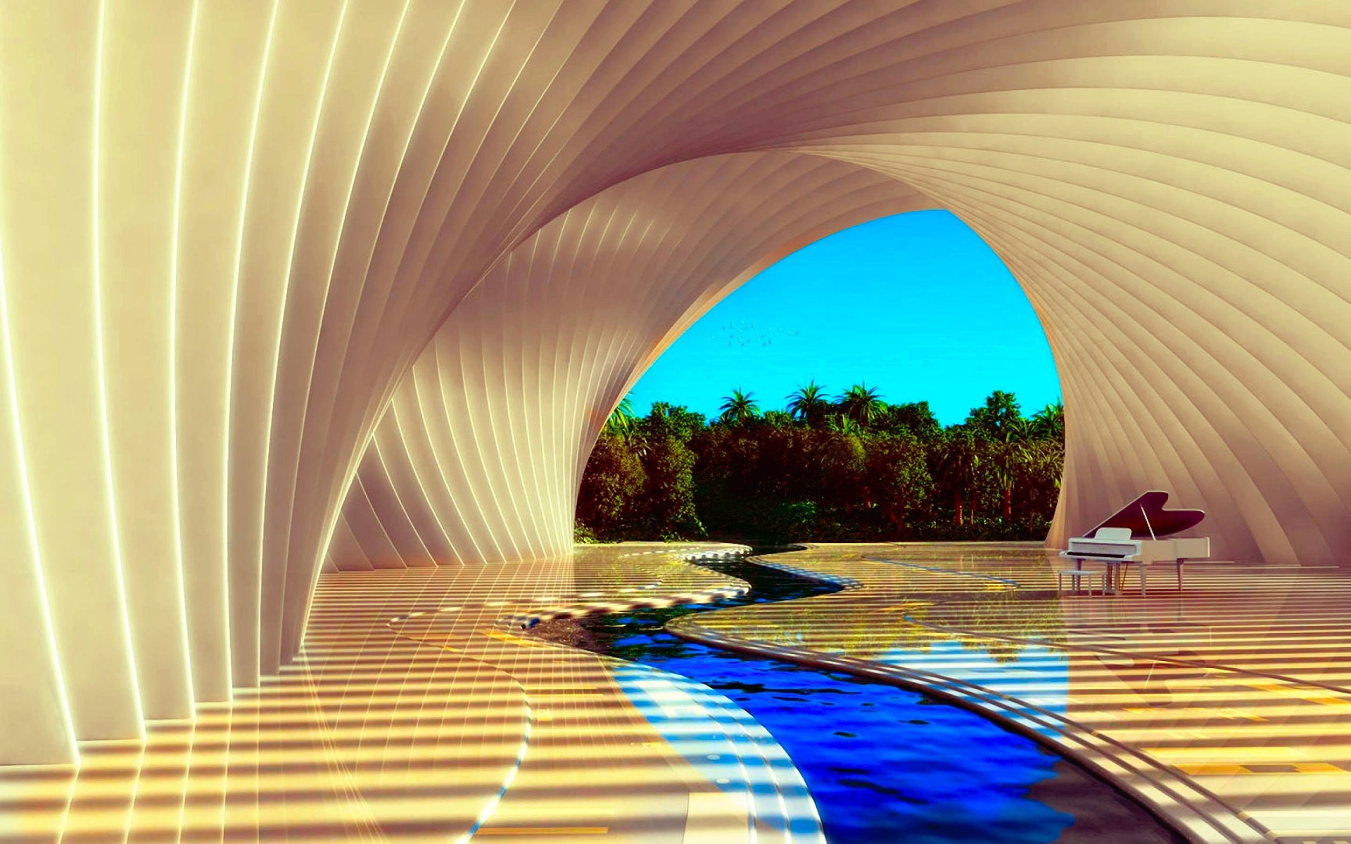 Curved Modern Architecture Wallpaper – free HD wallpaper