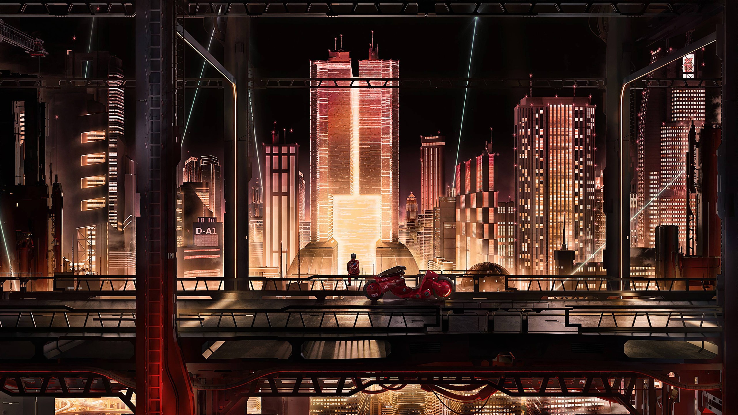 Cyberpunk City 4K Motorcycle Skyline Wallpaper – free HD wallpaper
